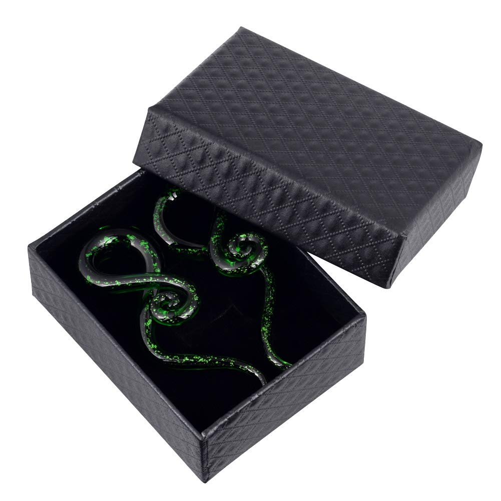 Oyaface 2 PC Glass Ear Tapers Plugs 4G-14mm Teardrop Spiral Gauges Piercing Jewelry Set for Stretching, Body Modification & Unique Style