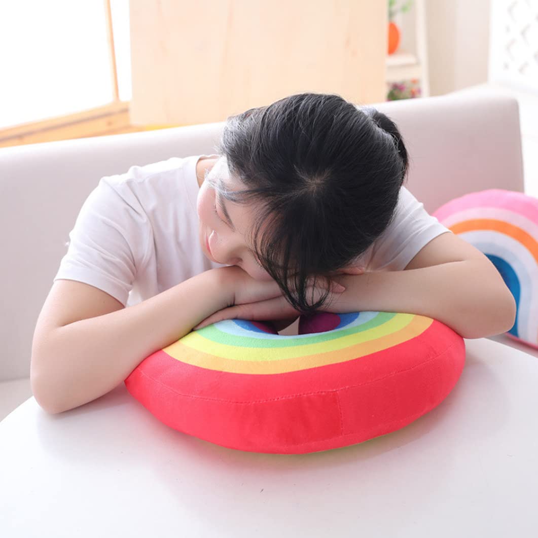 13.7 Inch Rainbow Shaped Plush Pillow for Girls & Kids - Soft Arch Support Cushion for Bed, Sofa, Chair Decor - Perfect for Nursery, Playroom, and Cozy Home Decor