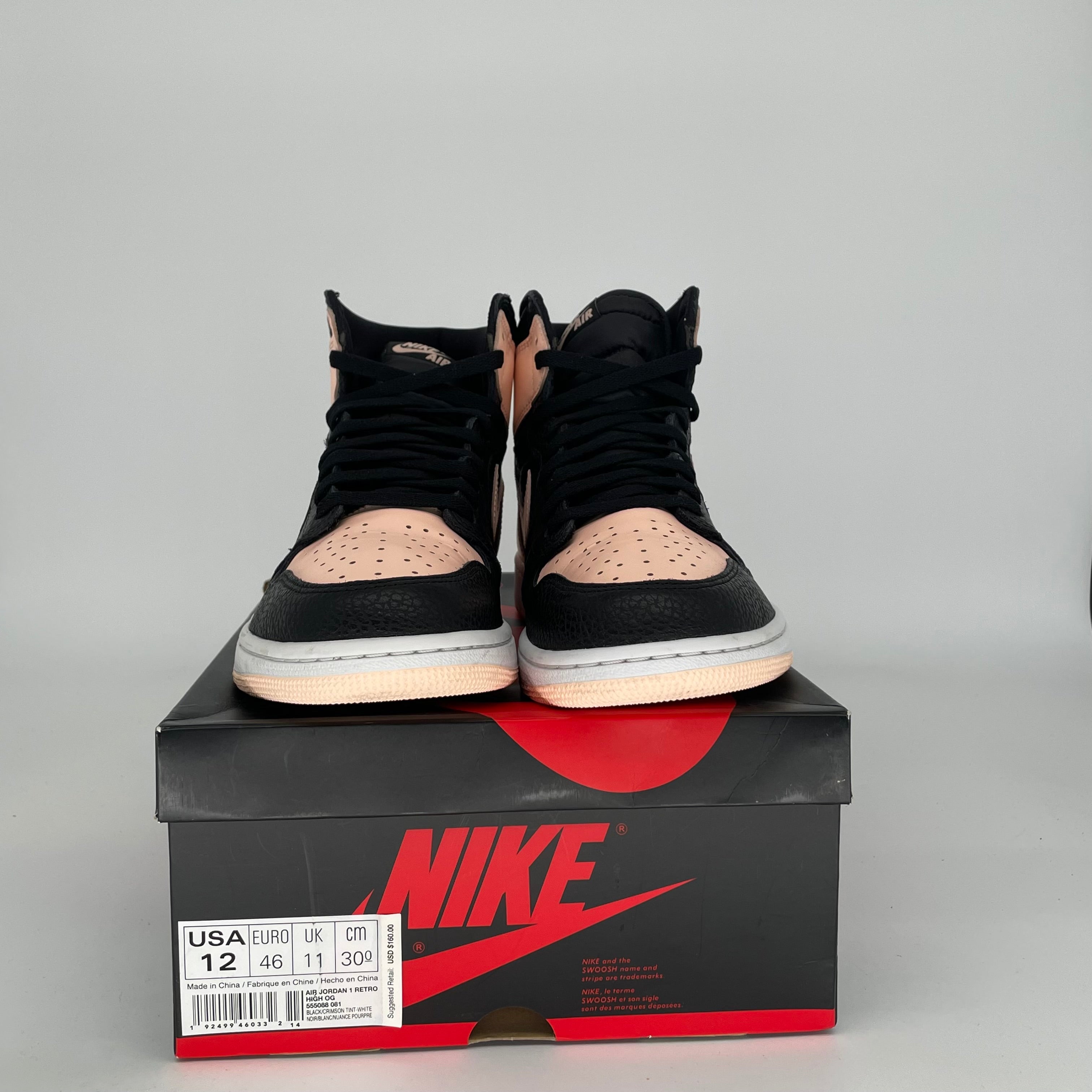 Air Jordan 1 Crimson Tint Men's Basketball Shoes Size 12 (555088-081) - Retro High Tops for Sneaker Collectors & Streetwear Fashion