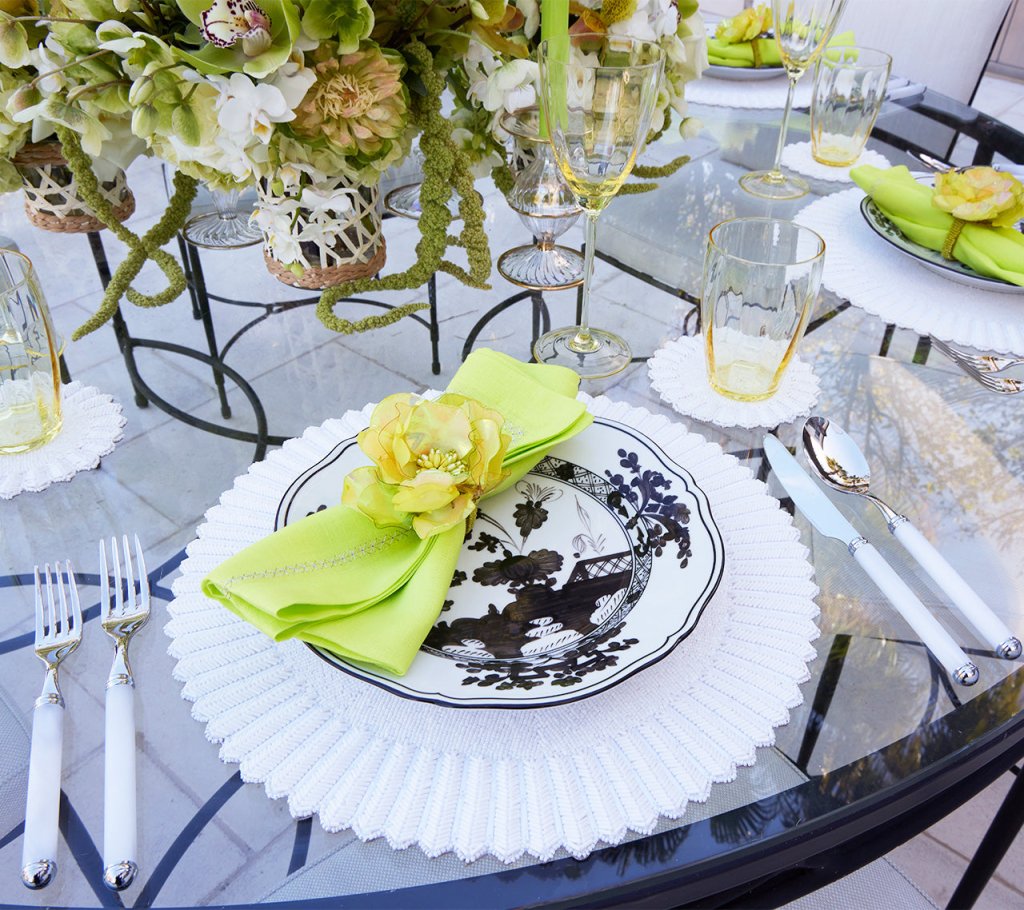 Premium White Lumina Placemats Set of 2 - Elegant Table Setting for Dining Room, Kitchen & Home Decor - Waterproof & Easy Clean Place Mats for Everyday Use & Special Occasions