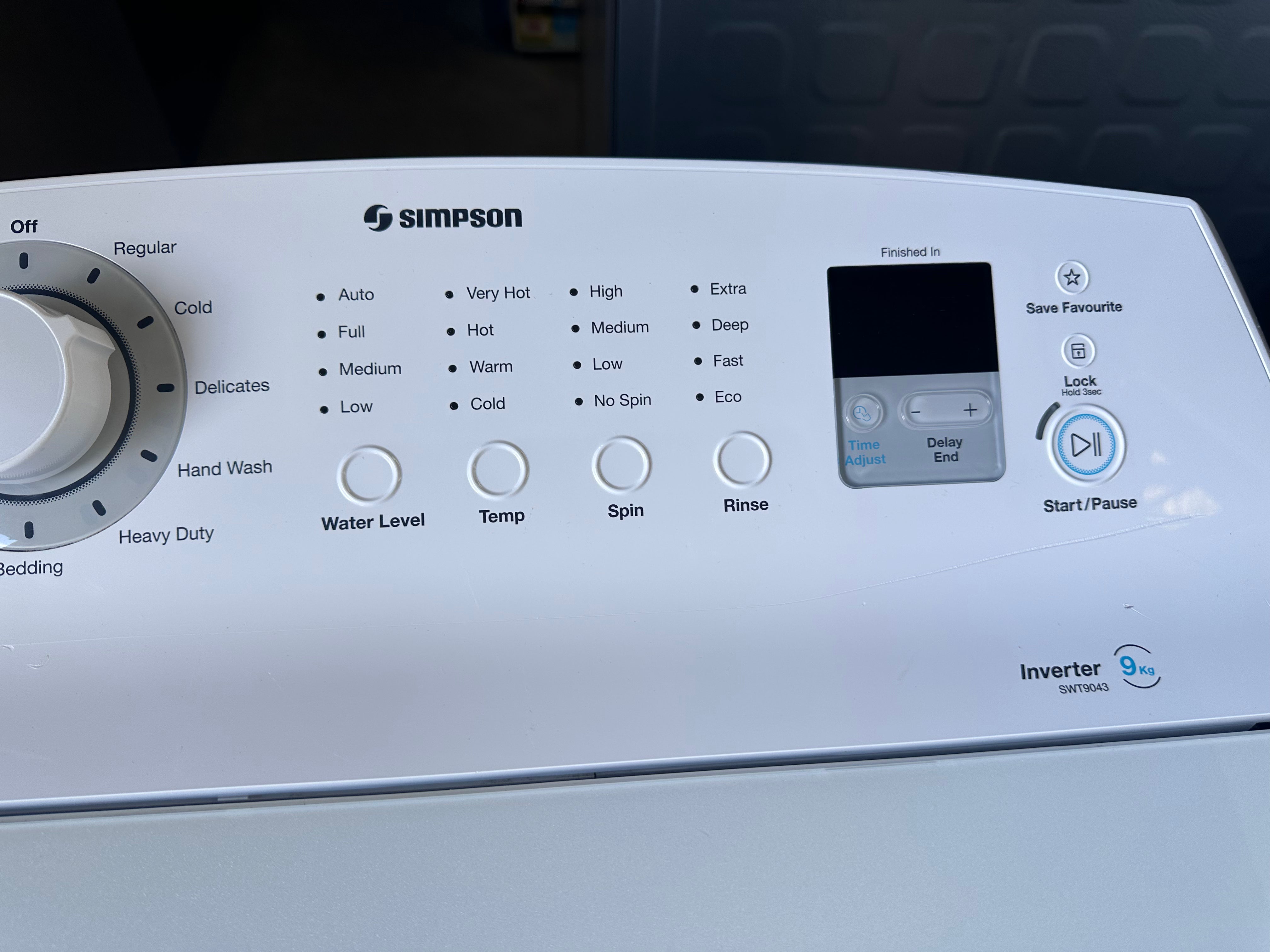 Refurbished Simpson 9kg Top Load Washing Machine - Energy Efficient Laundry Solution for Small Apartments & Dorms