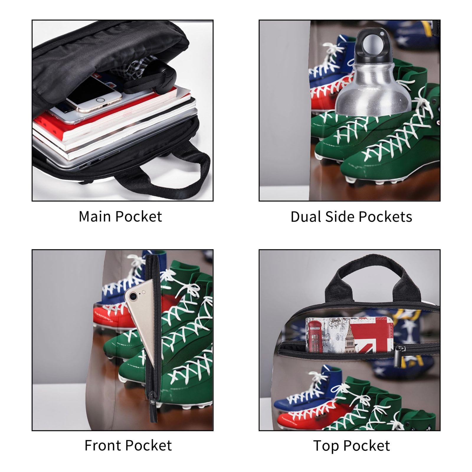 DRTGEDS American Football Laces Backpack - Lightweight School Book Bag with 1 Main Compartment & Front Utility Pocket - Perfect for College, Travel, and Sports | Durable Everyday Carry Backpack for Students and Professionals