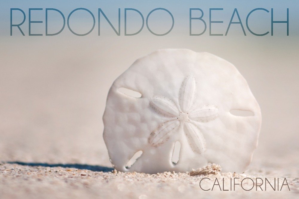 Signed Sand Dollar & Beach Art Print - 24x36 California Coastal Wall Decor Poster | Redondo Beach Scenery, Perfect for Living Room, Bedroom & Office Decor