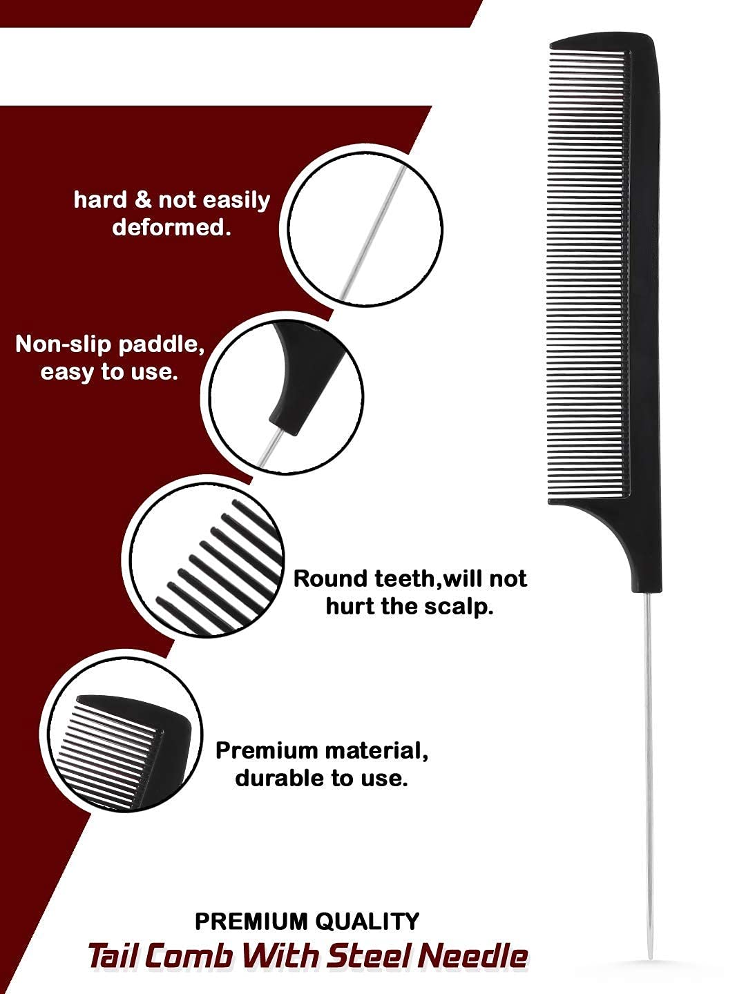 CARAPACE Square Paddle Hair Brush Set - Detangling & Scalp Massage Brush for Women, Men & Kids with Thin, Long or Curly Hair | Perfect for Daily Styling, Salon Use & Travel Essentials
