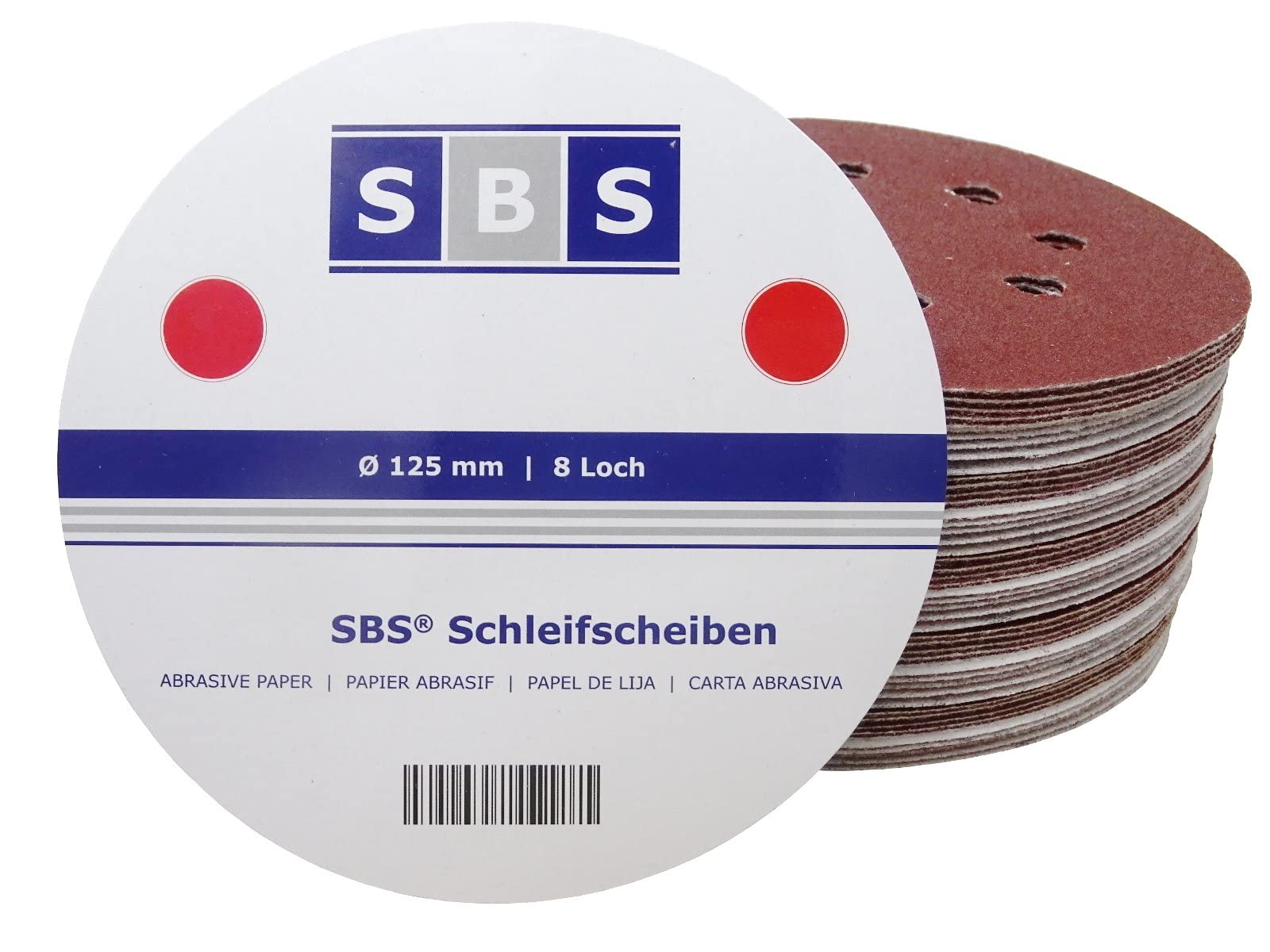 50-Piece 125mm Velcro Polishing Pads 40 Grit for Random Orbital Sander with 8 Holes - Perfect for Car Detailing, Woodworking & Metal Polishing