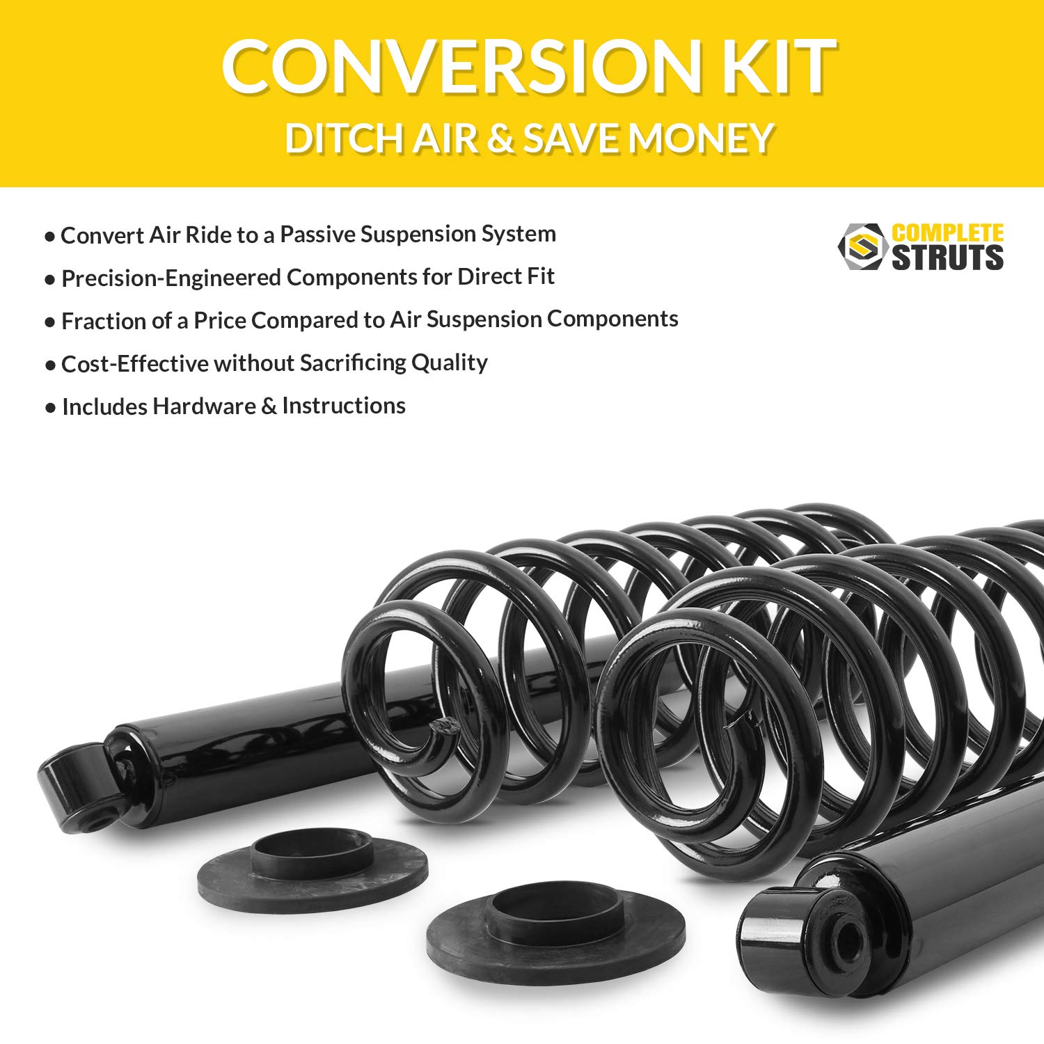 Full Air Bag to Coil Spring Strut Conversion Kit for Ford Expedition & Lincoln Navigator - Heavy Duty Suspension Upgrade for Off-Road & Towing Performance
