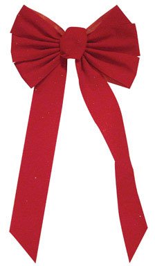 Red Velvet Glitter Bow 12 Inch - Christmas Tree Decorations, Wreath Ornaments, Gift Wrapping Accessories for Holiday Party & Home Decor