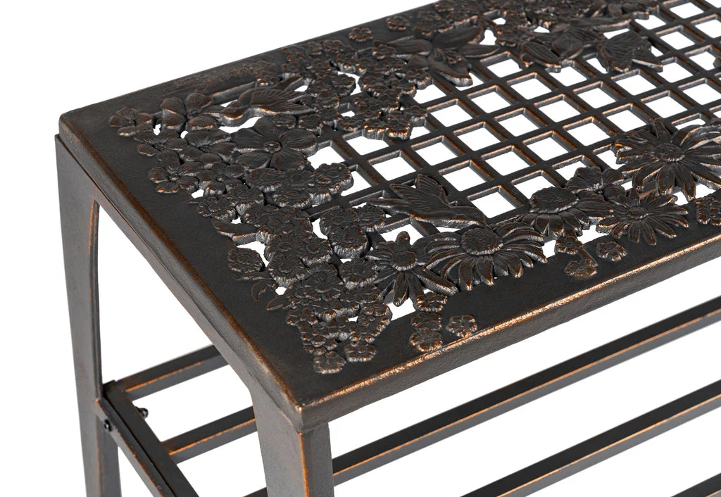 Wildflower Backless Bench - Rustic Wooden Garden Bench for Outdoor Patio, Porch, and Yard Decor - Perfect for Gardens, Parks, and Landscaping