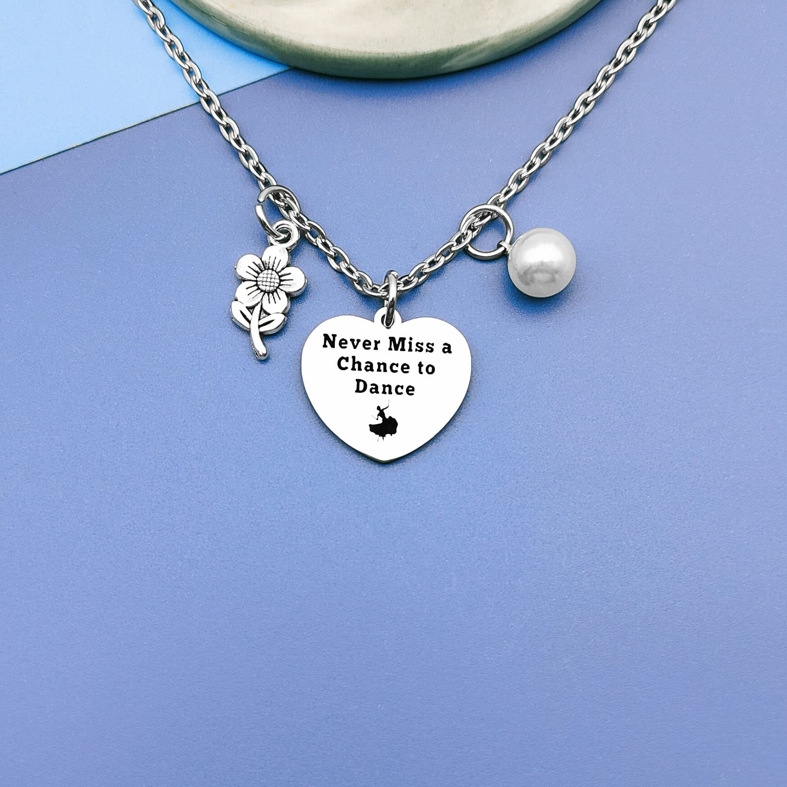 Inspirational Dance Necklace Gift for Women - Perfect Birthday Present for Dancers, Encouragement Jewelry from Mother or Sister - Great for Ballet, Recitals & Dance Performances
