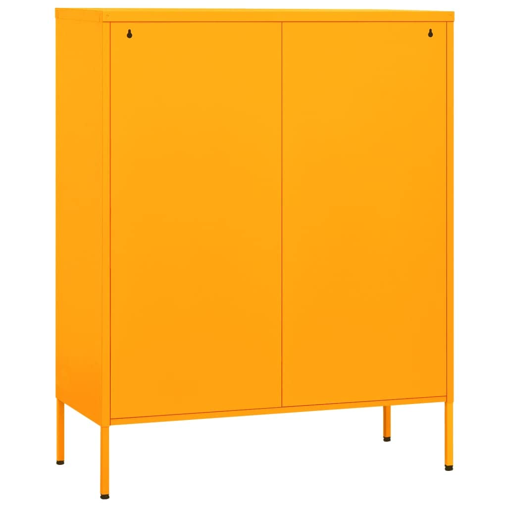 vidaXL Mustard Yellow Steel Storage Cabinet with Shelves - Freestanding File Cabinet for Home Office, Industrial Style Organizer - Perfect for Document Storage, Office Supplies & Home Organization
