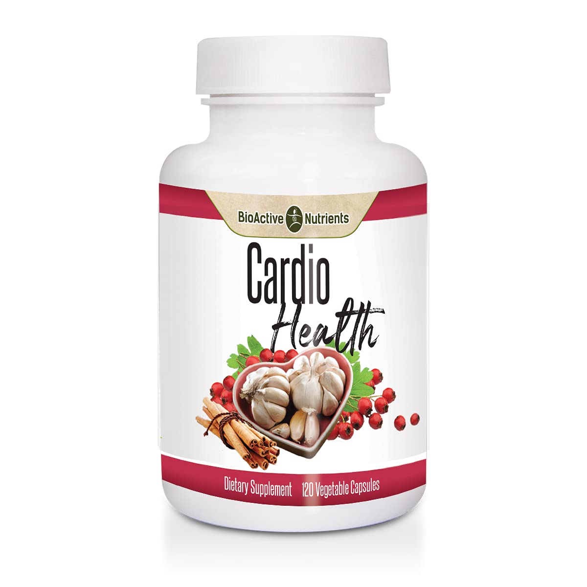 BIOACTIVE NUTRIENTS Cardio Health Supplement - Fish Collagen Peptides, CoQ10 & Antioxidants for Heart Support - 120 Veggie Capsules - Ideal for Active Adults & Heart Wellness Routines