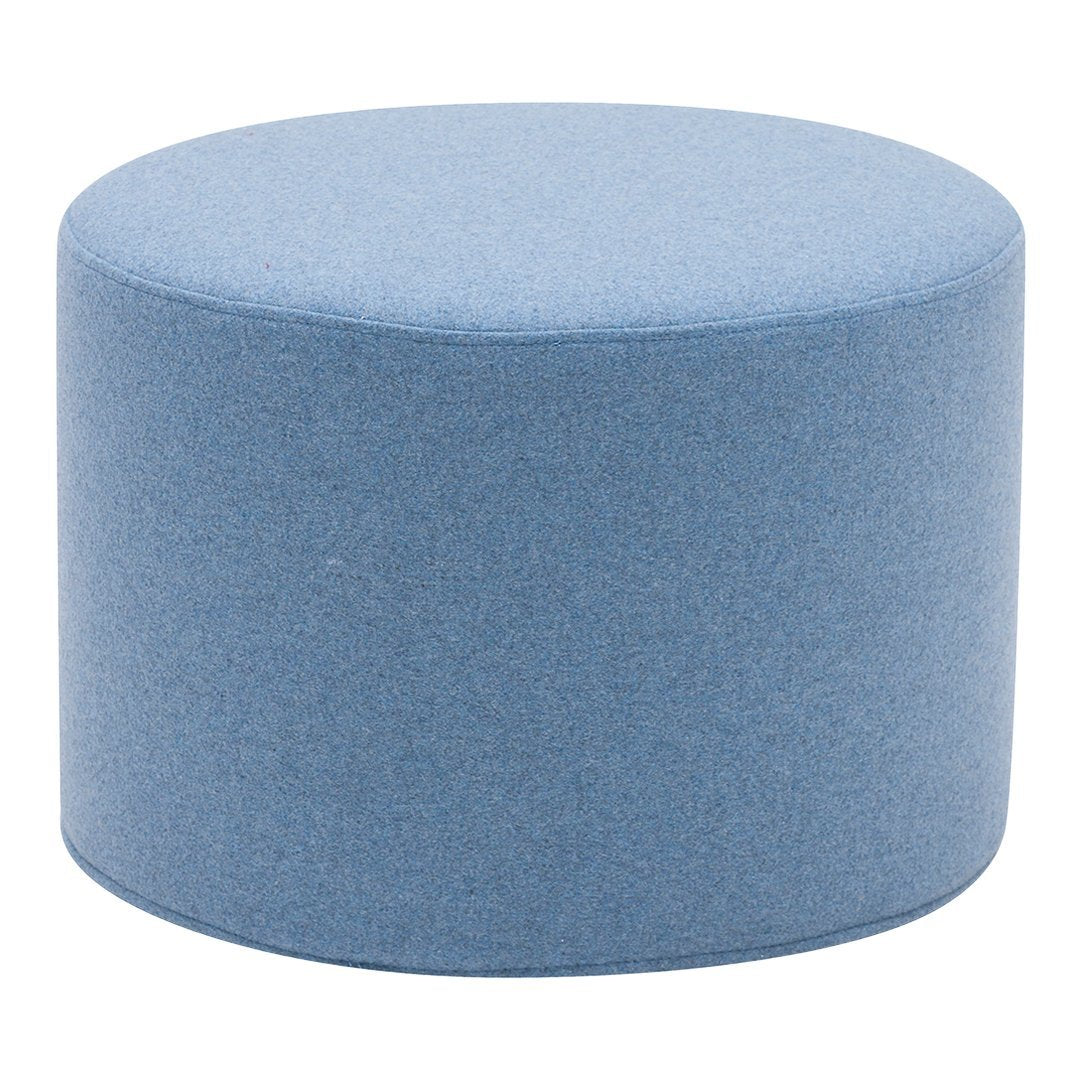 Softline Drum Pouf Ottoman - Round Footstool with Soft Fabric, Perfect for Living Room, Bedroom, or Nursery - Versatile Seating & Footrest for Home Decor