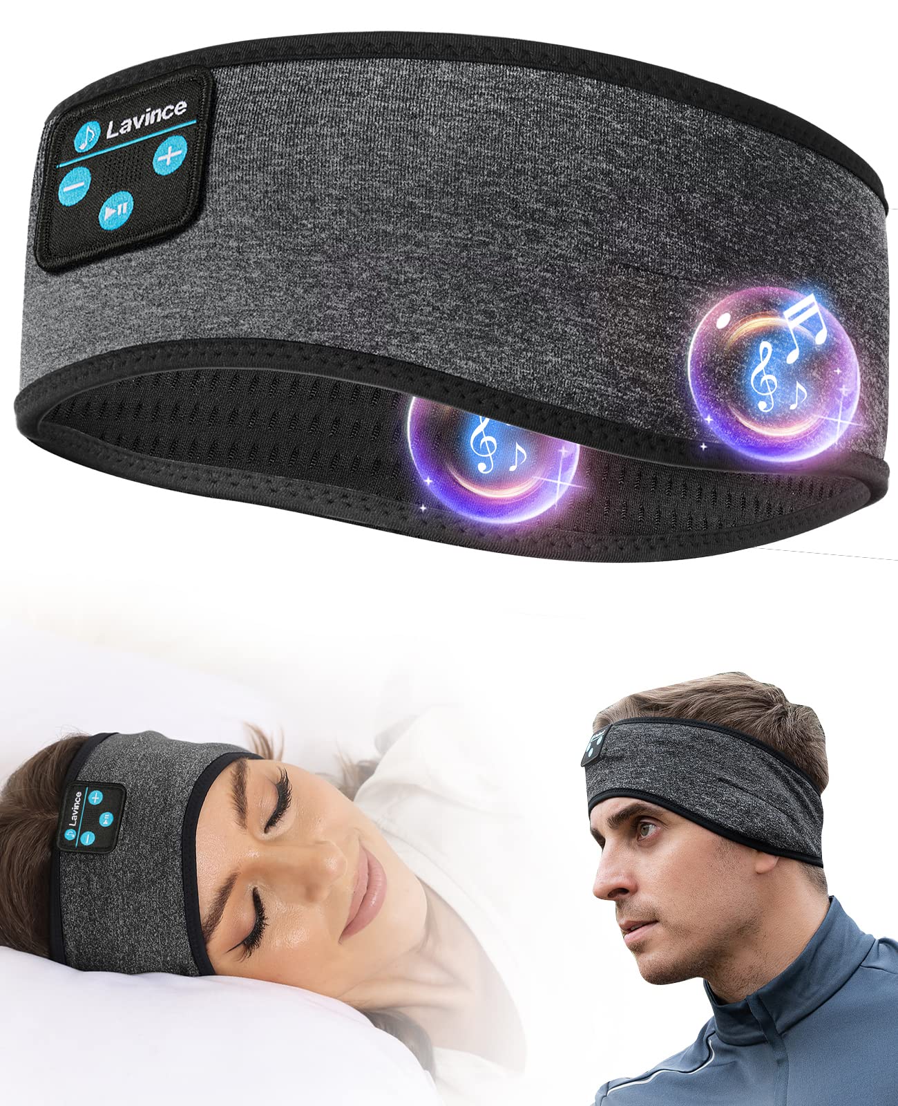 Bluetooth Sleep Headphones for Side Sleepers - Wireless Headband Headphones for Sleeping, Sports & Snoring Reduction - Comfortable Sleeping Headphones for Women, Men, Mom & Dad - Perfect for Nighttime Relaxation, Travel & Workouts