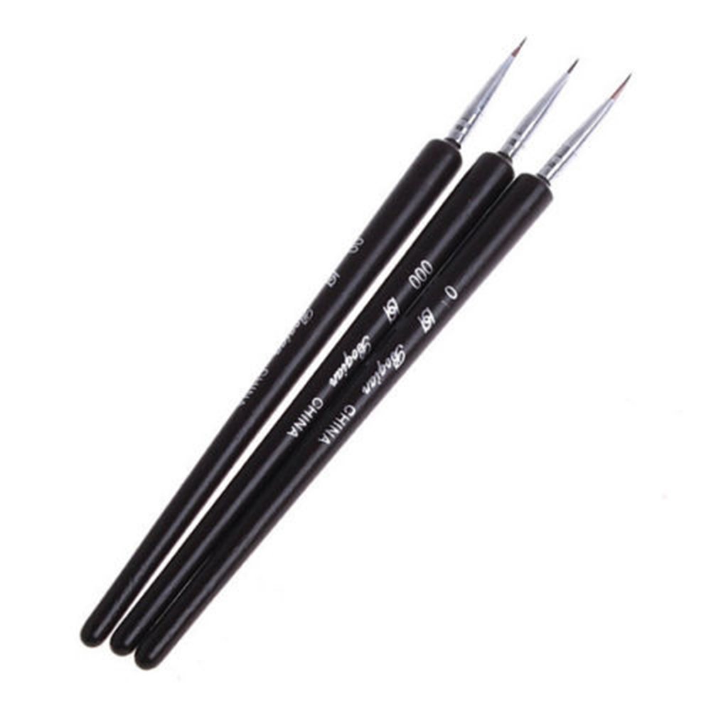 Gemini_mall® Professional Nail Art Brush Set - 3 Piece Detailer, Liner & Pen Brushes for Acrylic, Gel & Nail Art Designs | Perfect for Salon, Home Manicures & DIY Nail Artists