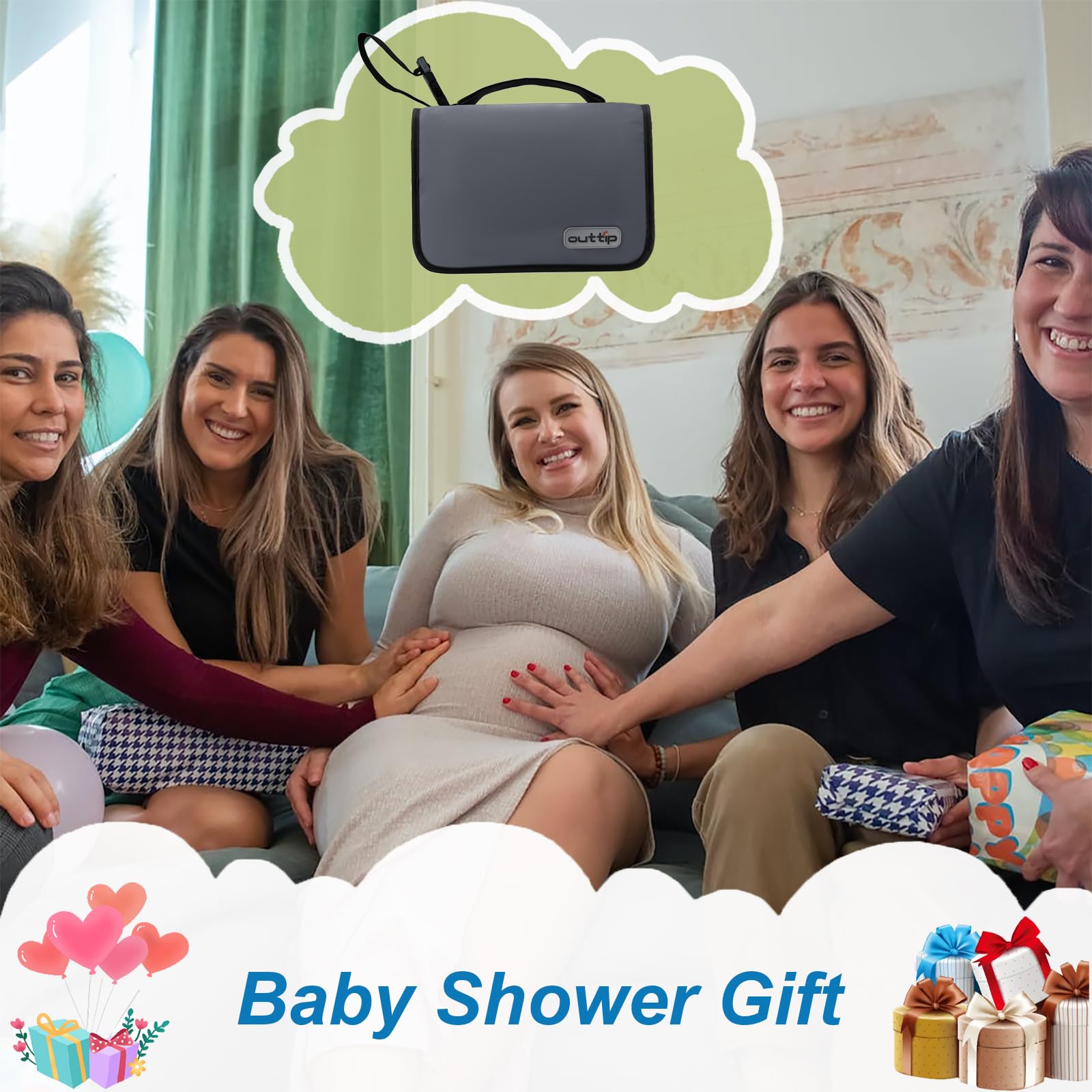 Extra Large Portable Diaper Changing Pad - Foldable Travel Changing Mat with Storage Pockets, Reusable Compact Diaper Station for Newborns | Perfect Baby Shower Gift for Boys & Girls | Ideal for Travel, Home Nursery & On-the-Go Parenting