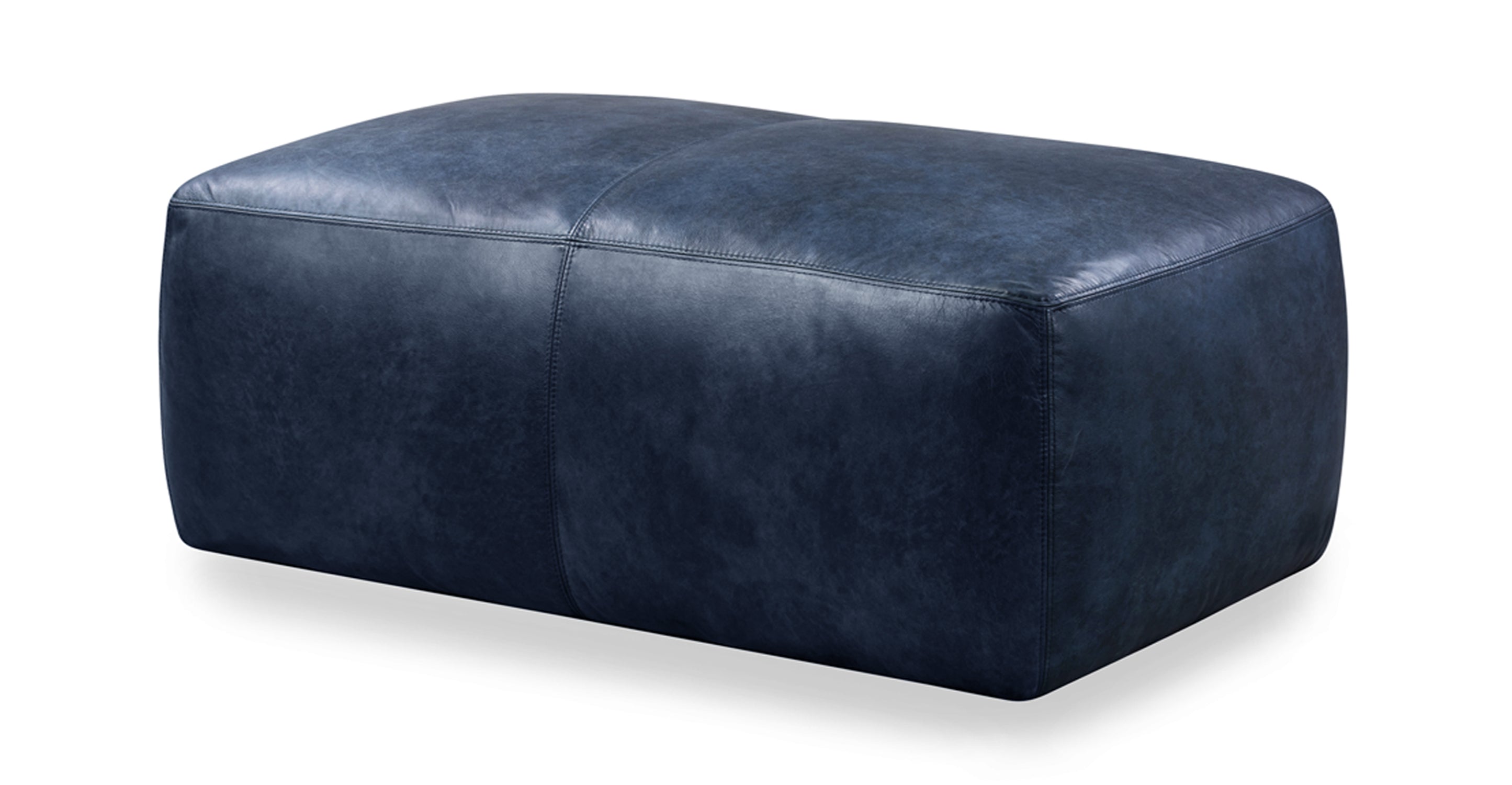 Premium Denver Leather Ottoman - Soft & Durable Footrest, Storage Bench - Perfect for Living Room, Bedroom, Home Decor & Relaxation