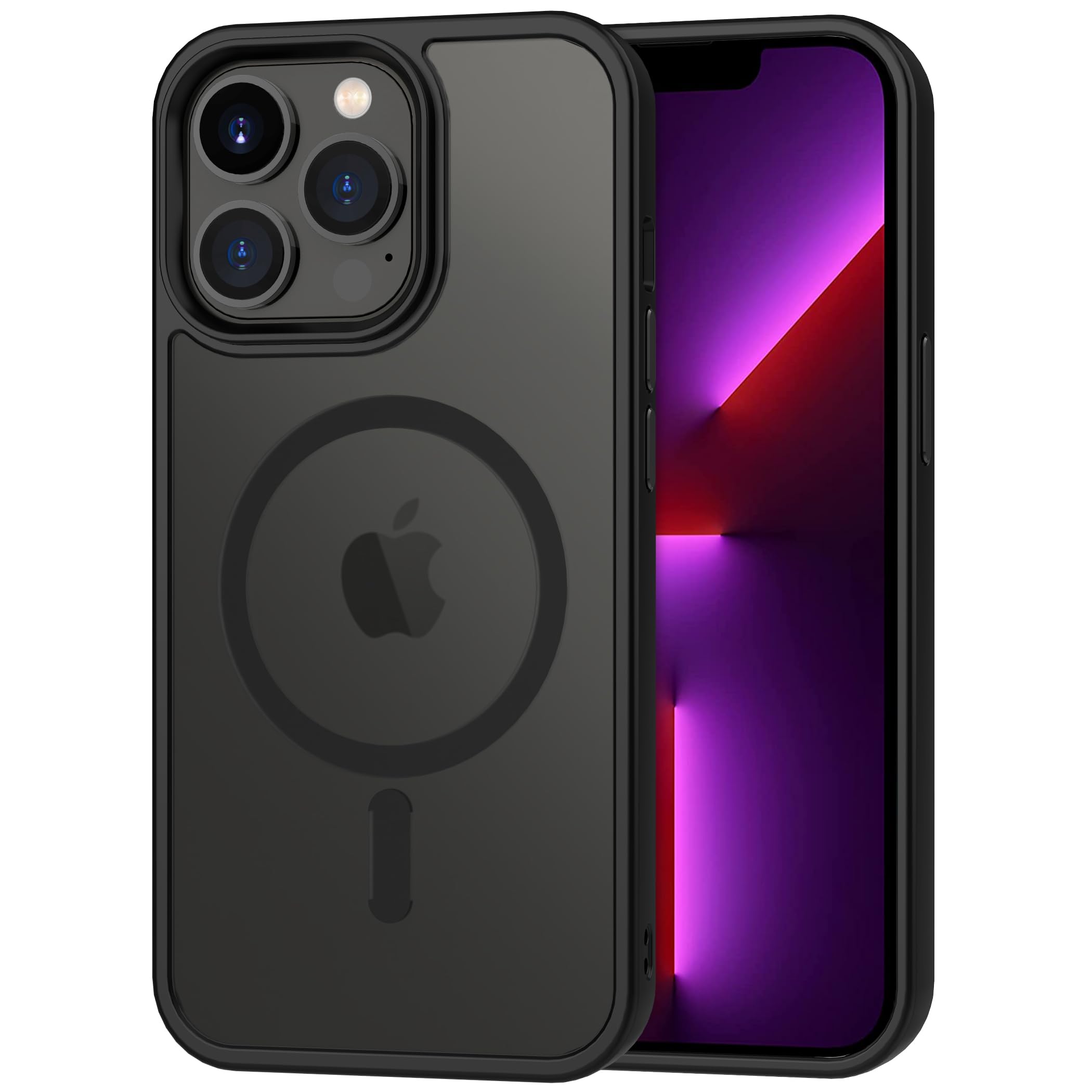 CACOE Magnetic Case for iPhone 13 Pro 6.1 inch - Slim TPU Protective Cover with MagSafe Compatibility, Shockproof & Anti-Fingerprint Design (Black) | Perfect for Daily Use, Car Mounting & Wireless Charging