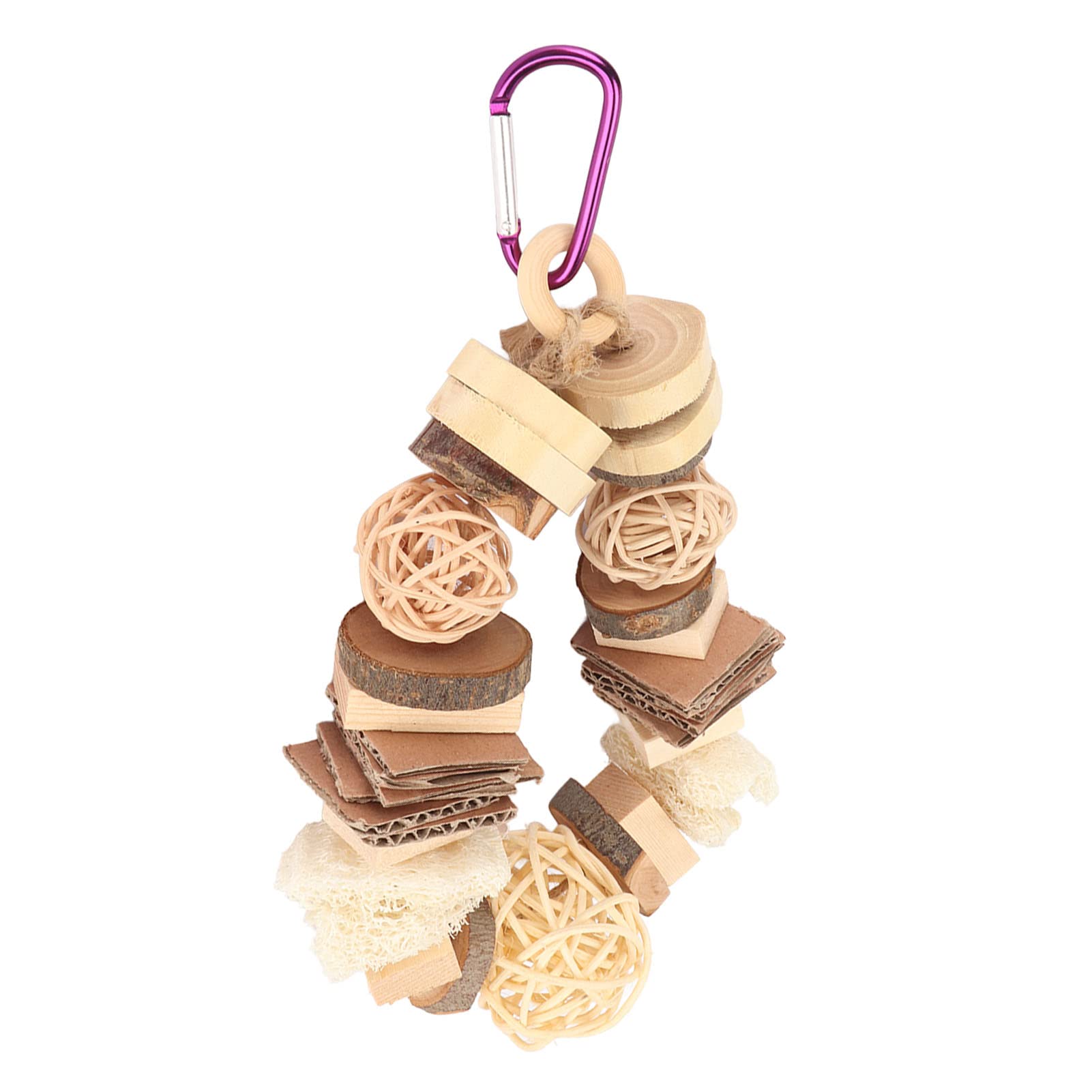 Natural Wooden Bird Chew Toys for Parakeets & Parrots - Rattan Balls & Wood Blocks for Macaws, African Greys - Durable Cage Toys for Small & Medium Birds - Perfect for Playtime & Mental Stimulation