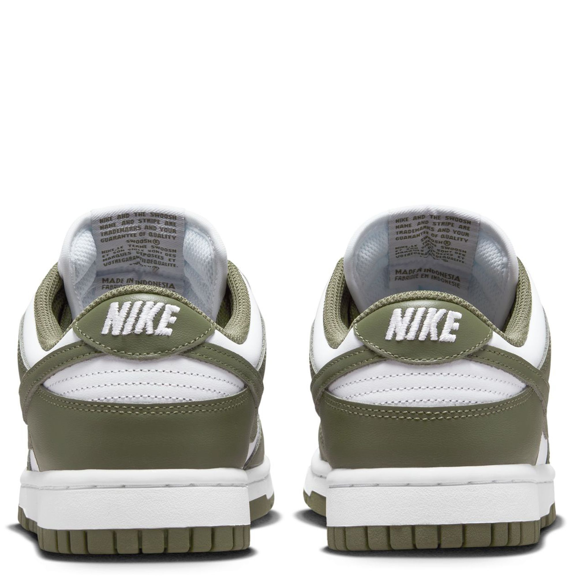 Nike Women's Dunk Low Sneakers - White & Medium Olive - Casual & Athletic Shoes for Women - Perfect for Streetwear, Gym & Everyday Wear