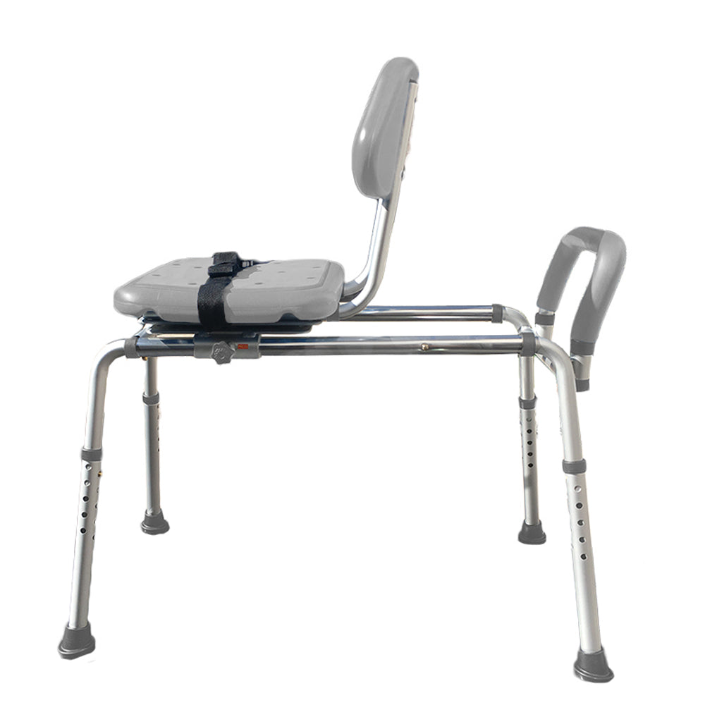 Premium Sliding Bath Transfer Bench with Swivel Seat & Padded Cushion - Adjustable Shower Chair for Elderly & Disabled - Safe Bathroom Mobility Aid for Seniors, Post-Surgery Recovery & Home Care Use