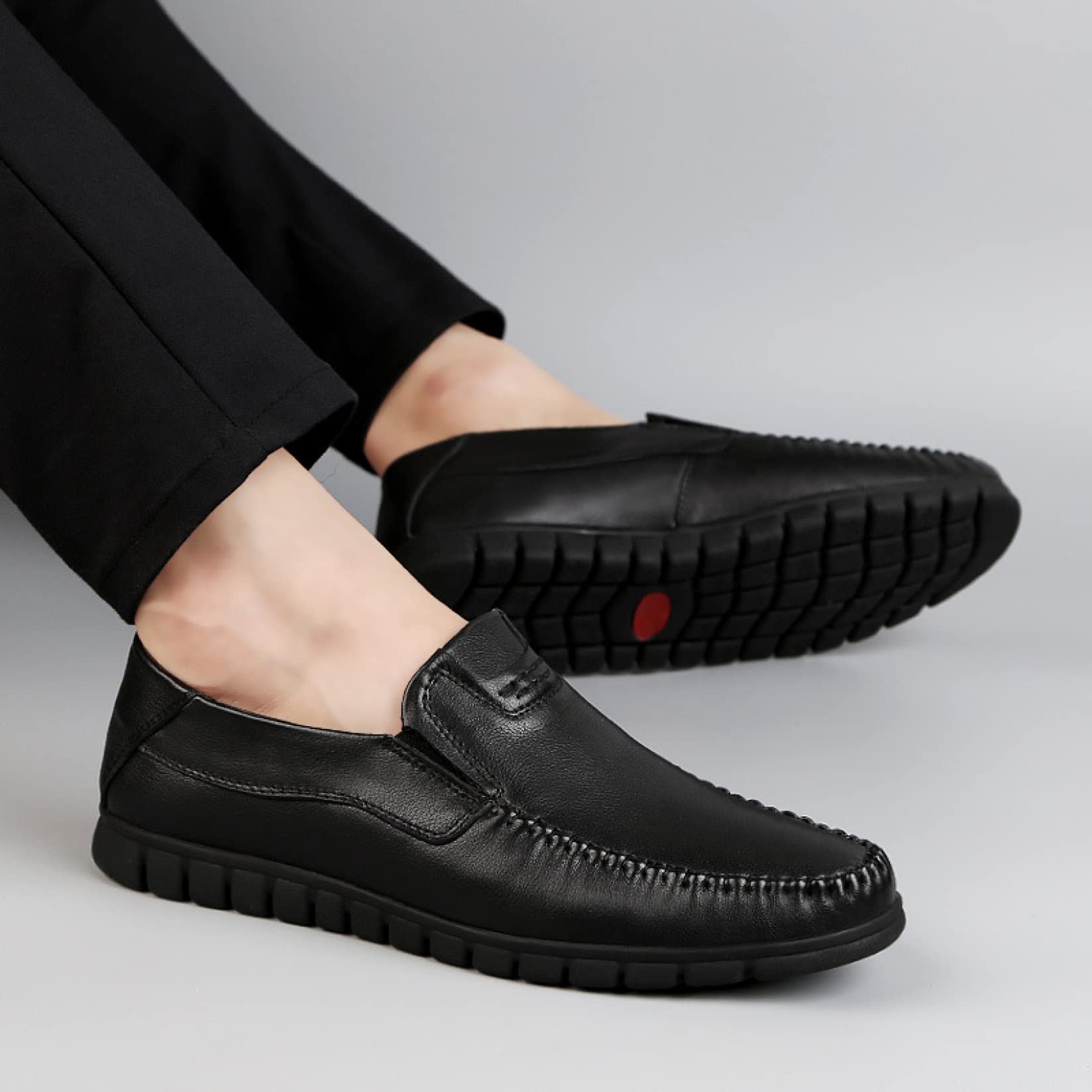 Men's Casual Slip-On Driving Shoes | Breathable Soft Leather Penny Loafers | Handmade Dress Shoes for Men | Perfect for Outdoor Activities & Business Casual Wear