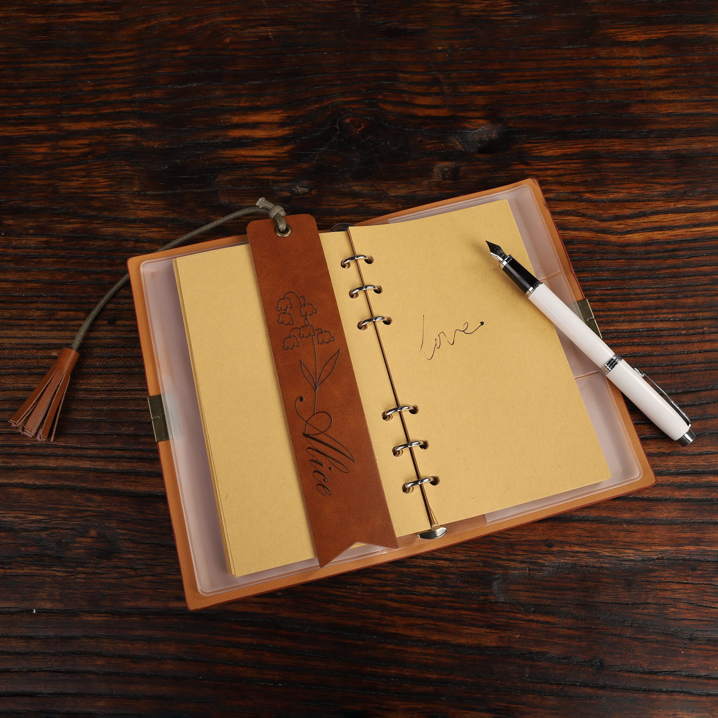 Personalized Engraved Leather Bookmark with Birth Flower & Name - Custom Gift for Book Lovers, Graduation, Birthday, Christmas, Mother's Day & Anniversary - Perfect Reading Accessory for Novels, Journals, Bibles & Study Books - Great for Book Clubs, Home Libraries, Coffee Shops & Cozy Reading Nooks