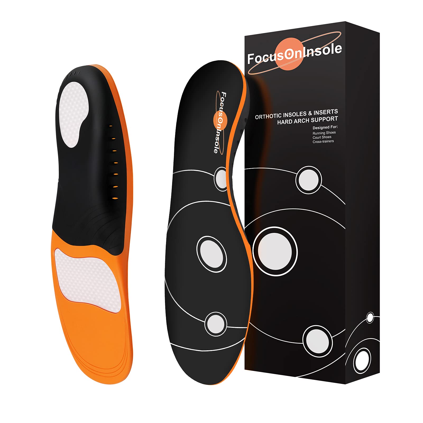 Plantar Fasciitis Arch Support Insoles for Men & Women - Orthotic Shoe Inserts for Flat Feet, Foot Pain Relief - Running & Athletic Gel Insoles - Perfect for Work Boots, Sneakers & Daily Comfort