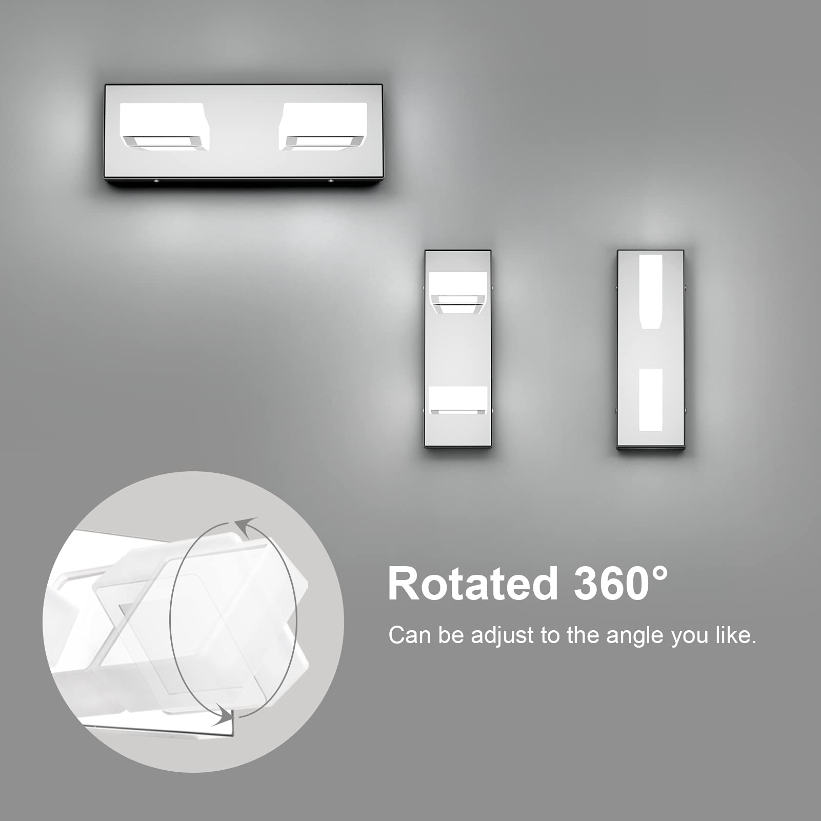 Ralbay Modern 2-Light LED Vanity Light - Acrylic & Stainless Steel Bathroom Lighting Fixture, 6000K Cool White for Makeup Mirror & Dressing Area