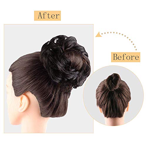 Curly Synthetic Messy Hair Bun Hair Scrunchies Extension - Perfect for Messy Bun Hairstyles, Ponytail Accessories & Everyday Hair Styling