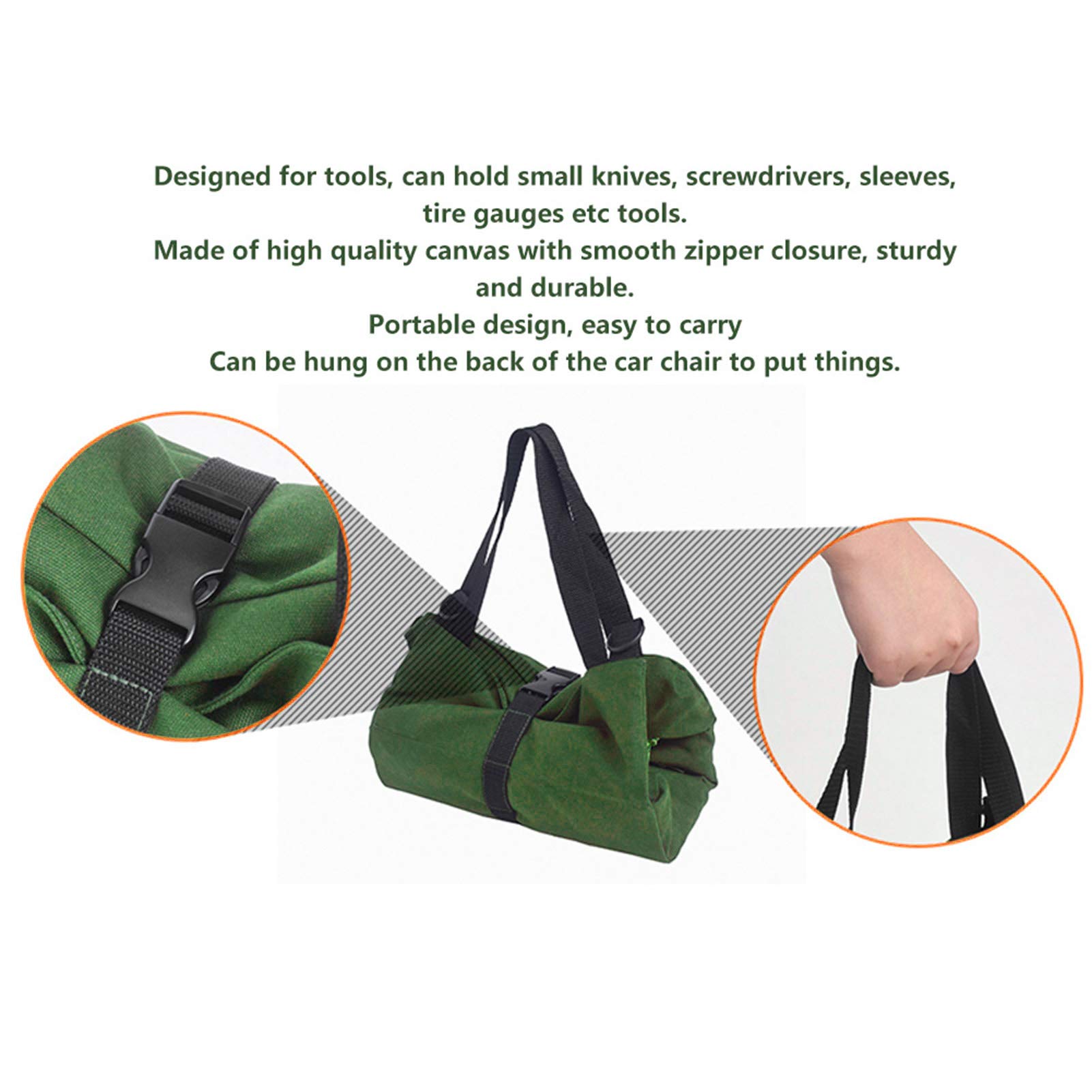Durable Canvas Tool Bag Organizer - Portable Spanner Wrench Roll Up Storage Pouch for Mechanics & DIY Projects | Perfect for Workshop, Garage & On-the-Go Repairs