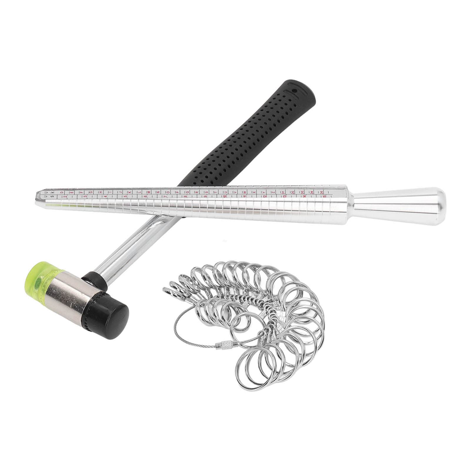 Professional Ring Mandrel & Sizer Set with Rubber Hammer - Jewelry Making Tools for Ring Sizing, Measurement & Repair - Perfect for Jewelers, DIY Crafts, and Ring Resizing at Home or Workshop