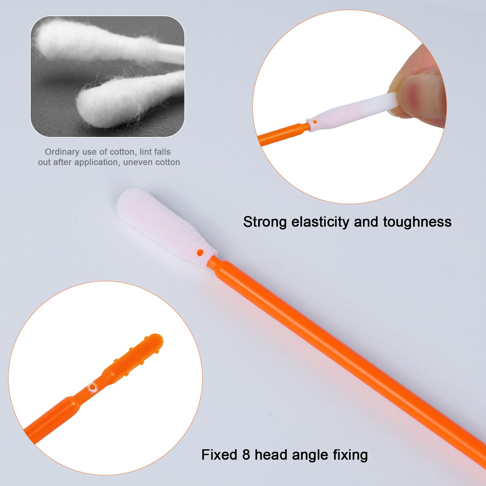 Wellgler's 6.42 Inch Gun Cleaning Swabs - 200 Pack Long Microfiber Foam Swabs for Firearm Maintenance - Perfect for Rifles, Pistols & Shotgun Barrel Cleaning