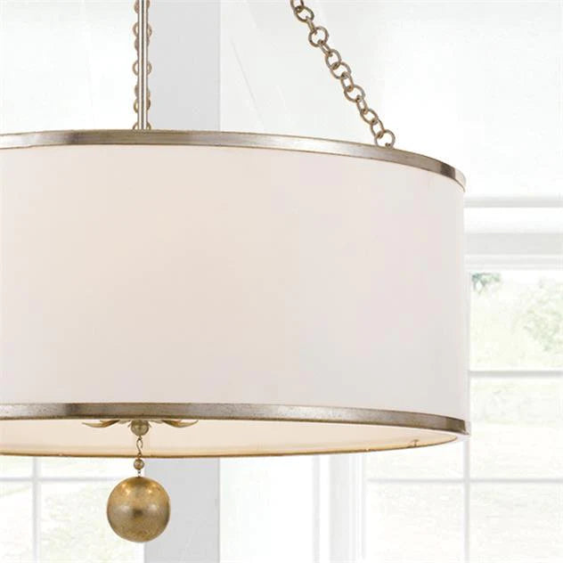 Elegant Broche 6-Light Chandelier - Modern Crystal Ceiling Light Fixture for Dining Room, Bedroom & Living Room Decor