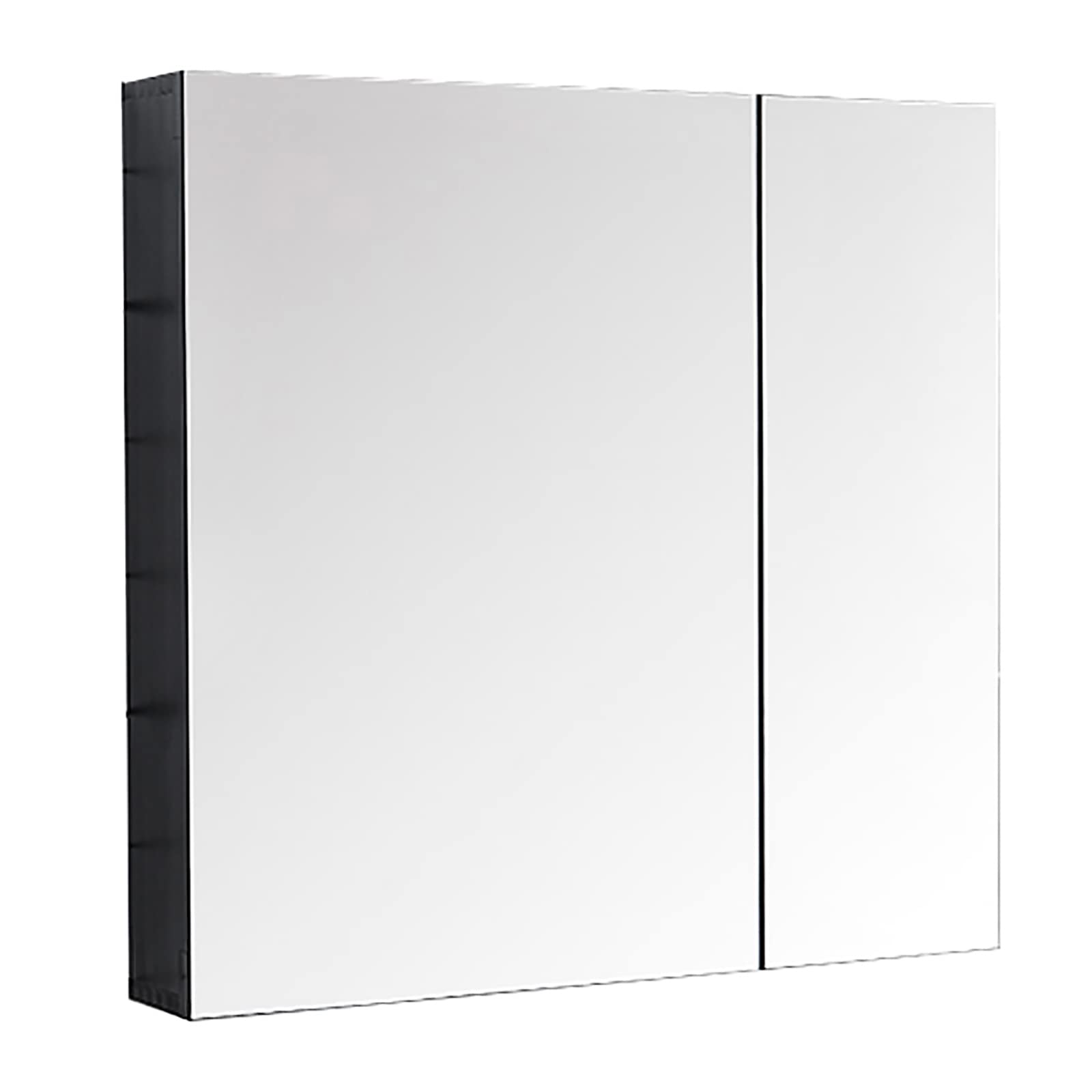 CAYJ Wall Mounted Bathroom Cabinet with Double Mirror Doors - Frameless Medicine Cabinet with Storage Shelves, Recessed or Surface Mount (28