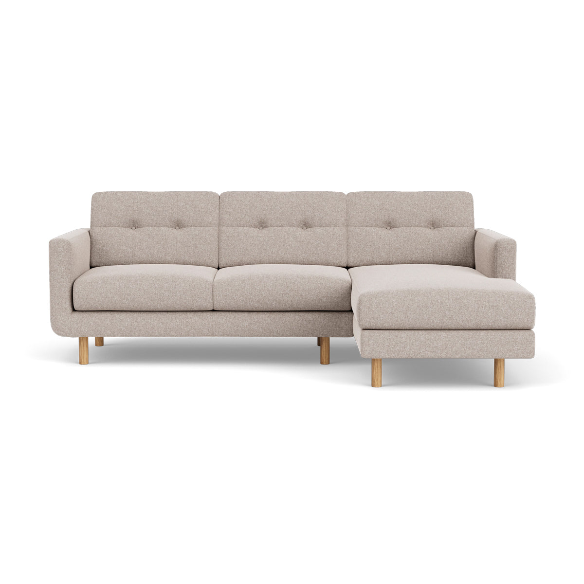 Conrad Fabric Right Chaise Sofa - Modern Sectional Couch for Living Room, Lounge & Home Theater - Comfortable Upholstered Furniture with Chaise Lounge