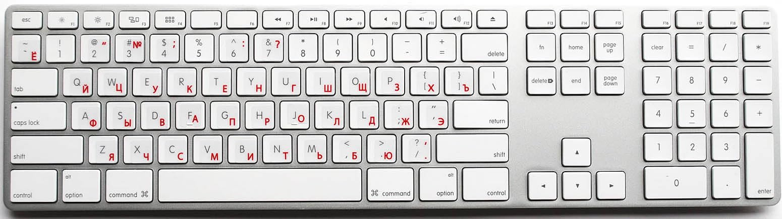 Russian Transparent Keyboard Sticker with Red Letters for Laptop & Computer - Perfect for Typing, Coding, and Multilingual Office Work