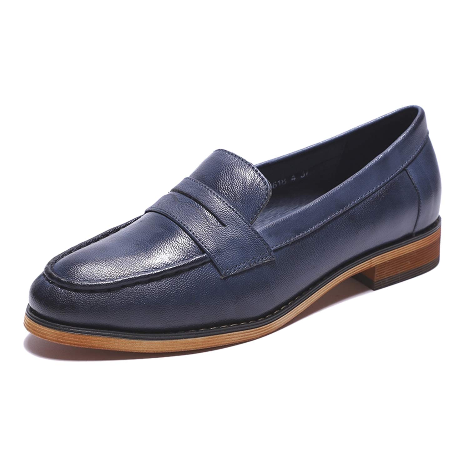 Women's Classy Leather Penny Loafers - Slip-On Dress Casual Flat Shoes for Office & Work | Comfortable & Stylish Ladies Loafers for Everyday Wear, Business Attire & Travel