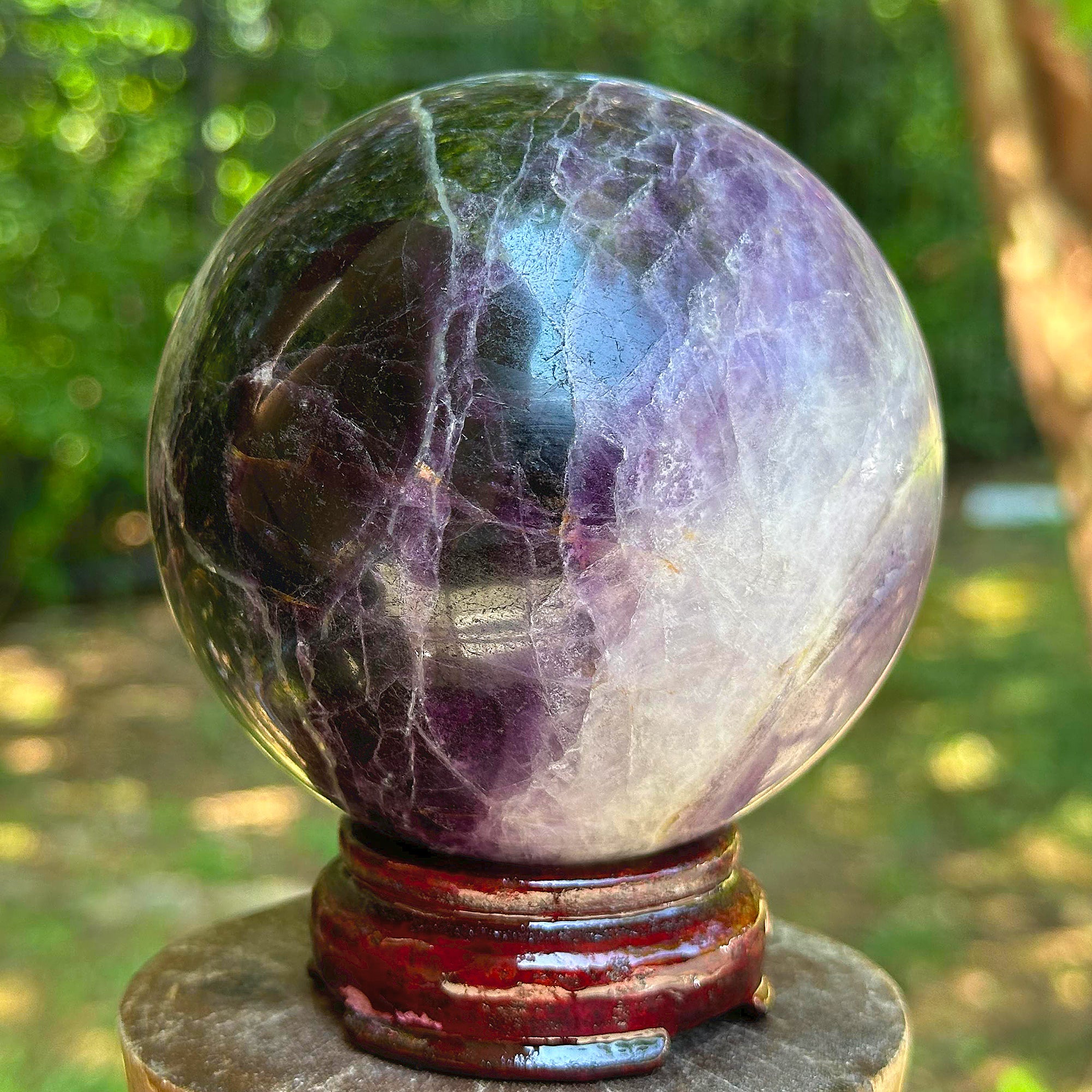 2.5 Inch Deep Purple Amethyst Crystal Sphere - Natural Polished Gemstone Ball for Home Decor, Office Display & Shelf Accent - Smooth Healing Stone Orb for Meditation, Feng Shui & Spiritual Gifts
