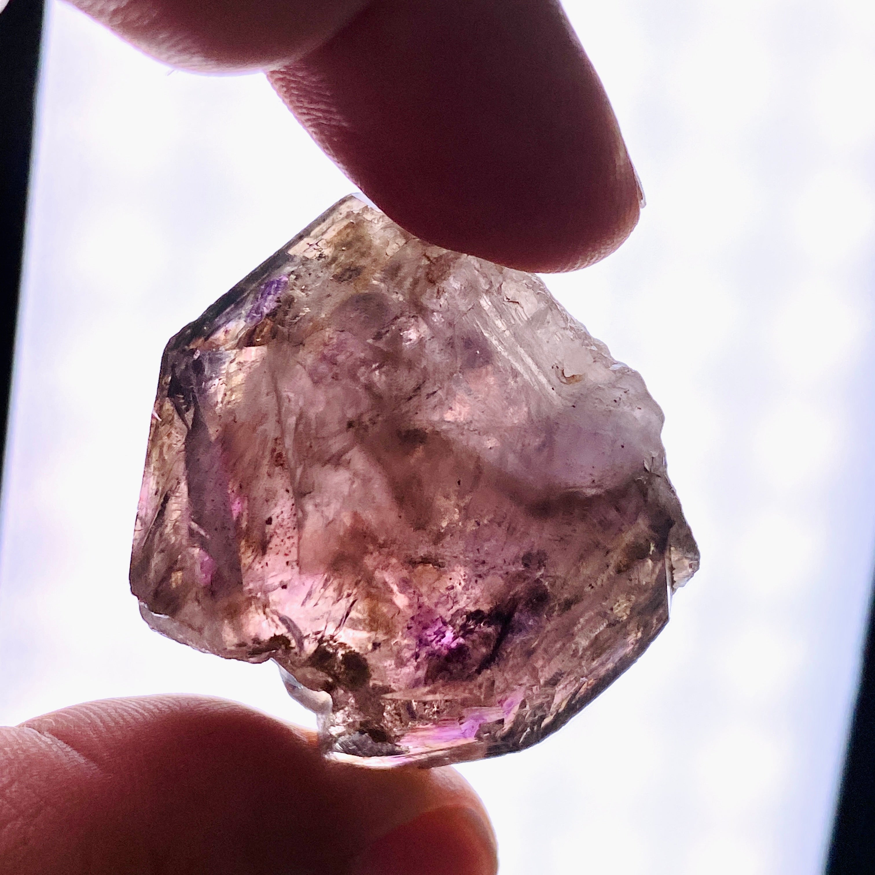 Natural Smokey Amethyst Crystal with Inclusions - Similar to Super Seven & Brandberg (CR3736) - Perfect for Meditation, Healing & Jewelry Making
