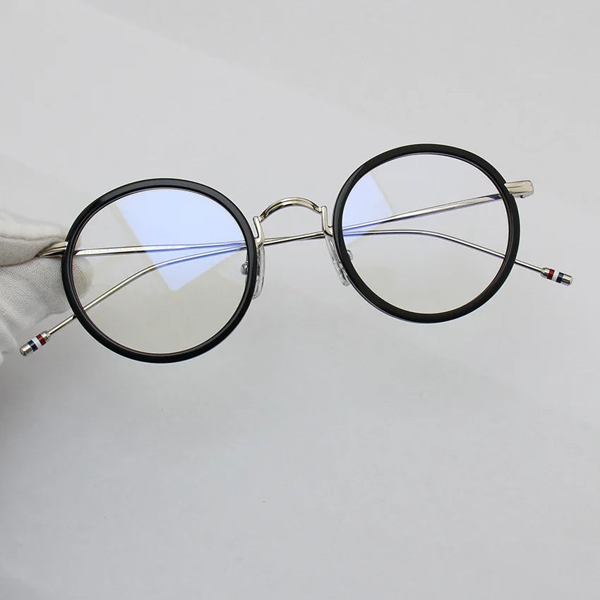 Stylish Black Unisex Acetate & Alloy Round Eyeglasses Frame X906 - Perfect for Reading, Work, and Fashion Accessories