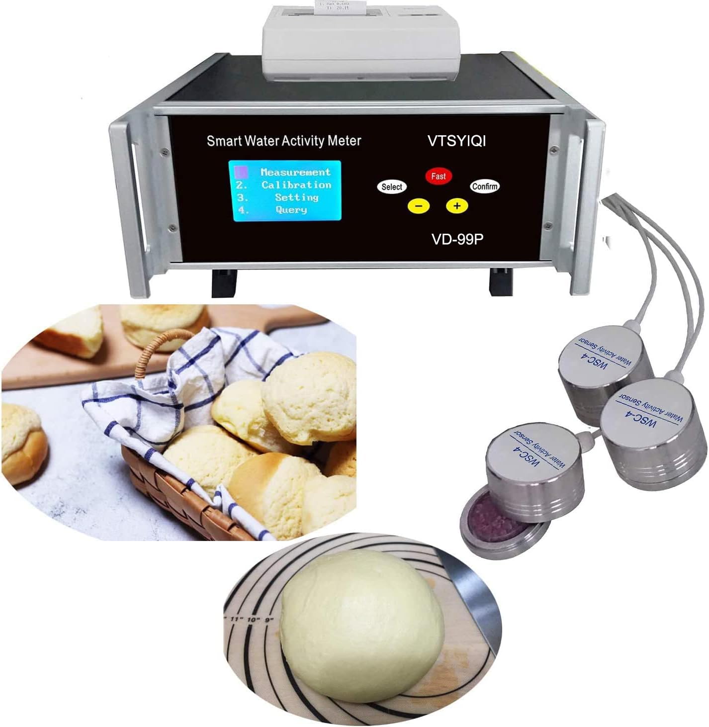 Smart Food Water Activity Monitor with Real-Time Printer - 1.000aw Precision, WSC-4 Function, Continuous Measurement for Bakery, Cheese & Pharmaceutical Quality Control | Ideal for Food Labs, Commercial Kitchens & Manufacturing Facilities