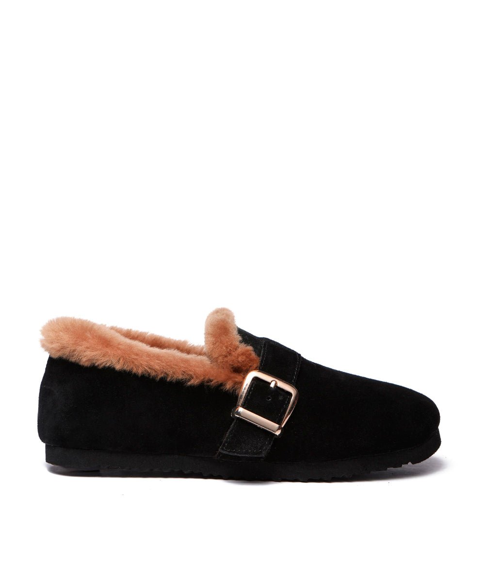 Women's UGG Monica Loafers - Comfortable Suede Slip-On Shoes with Sheepskin Lining for Casual Wear, Office & Travel