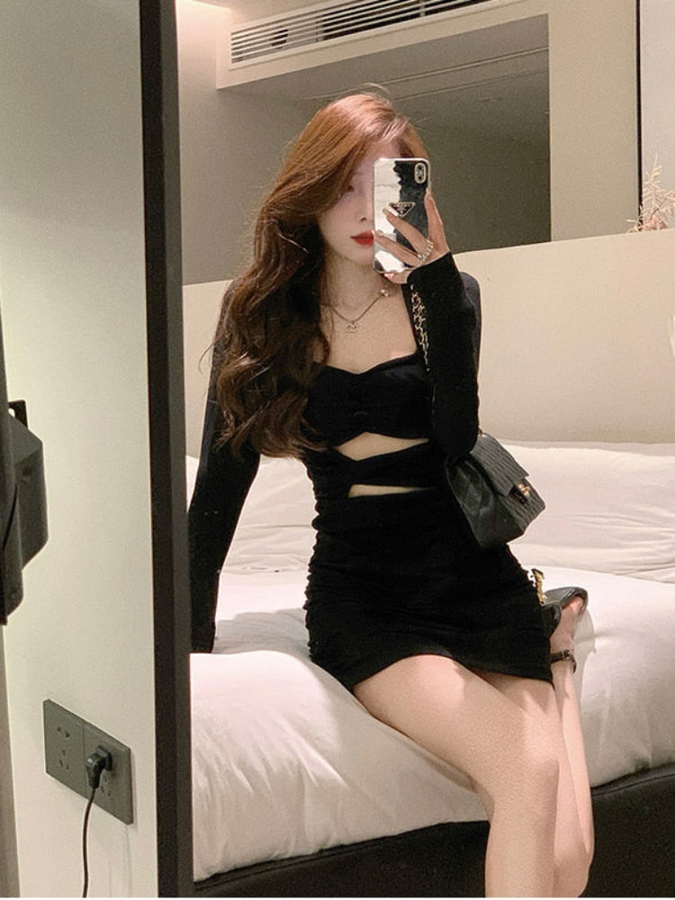 Sexy Black Bodycon Dress for Women - Slim Fit Club Party Dress for Night Out, Date Night & Special Occasions