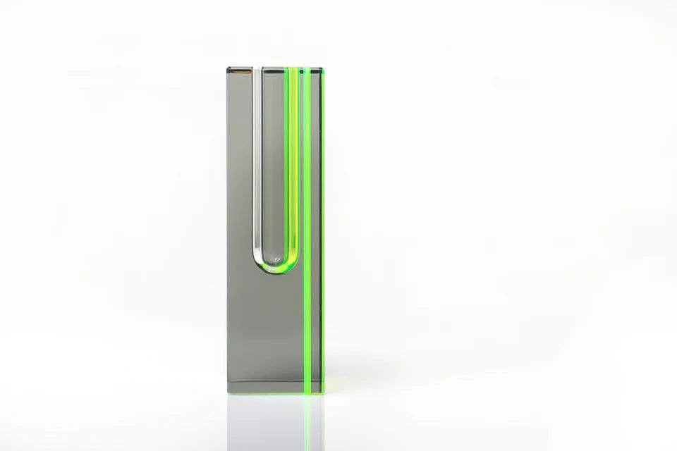 Alexandra Von Furstenberg Eclipse Vase - Tall Green Limited Edition Glass Vase for Home Decor, Wedding Centerpiece & Luxury Gift