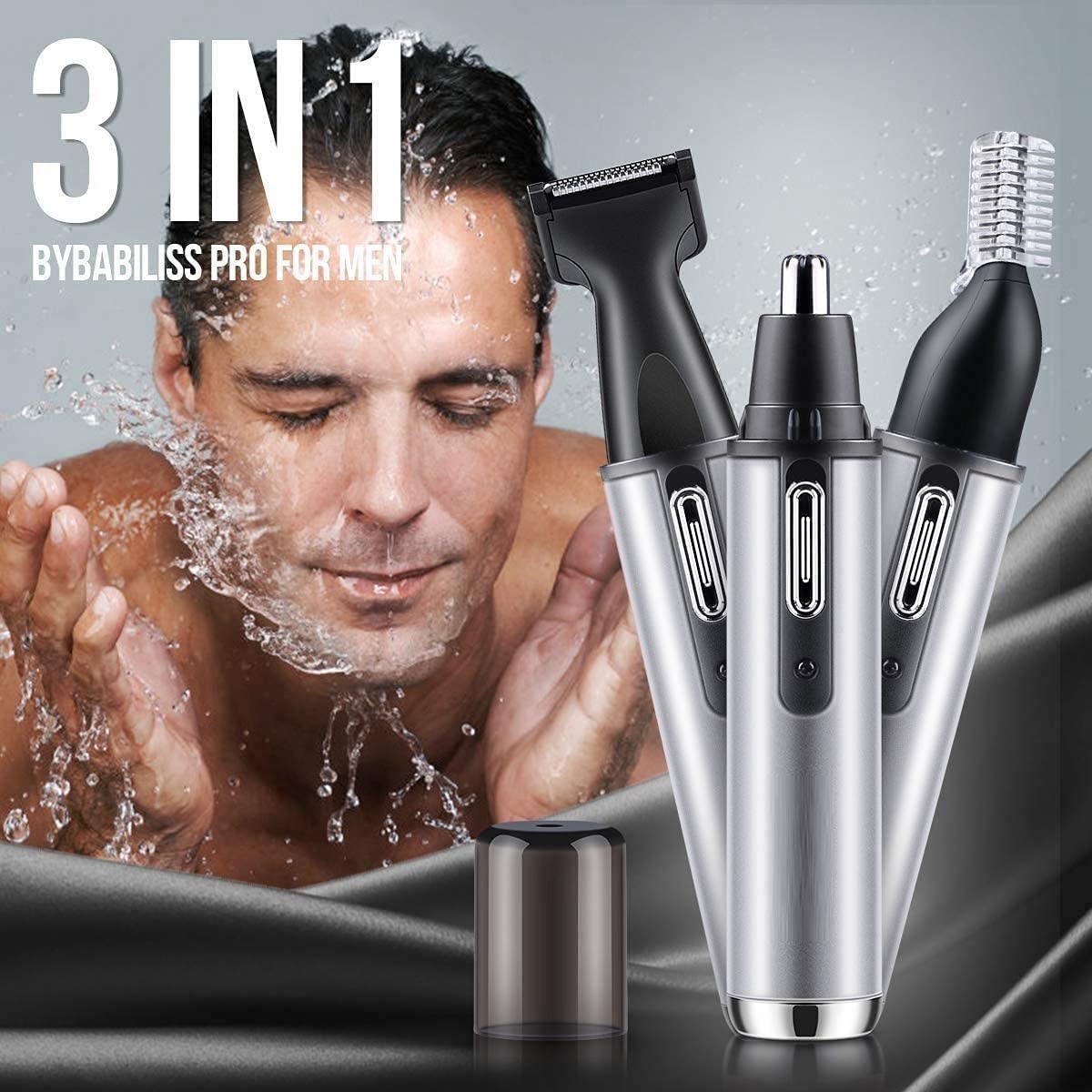 4-in-1 USB Rechargeable Electric Hair Trimmer for Men & Women - Waterproof Eyebrow, Nose, Ear & Facial Hair Clipper with Double-Edge Stainless Steel Blade - Perfect for Travel, Grooming & Personal Care