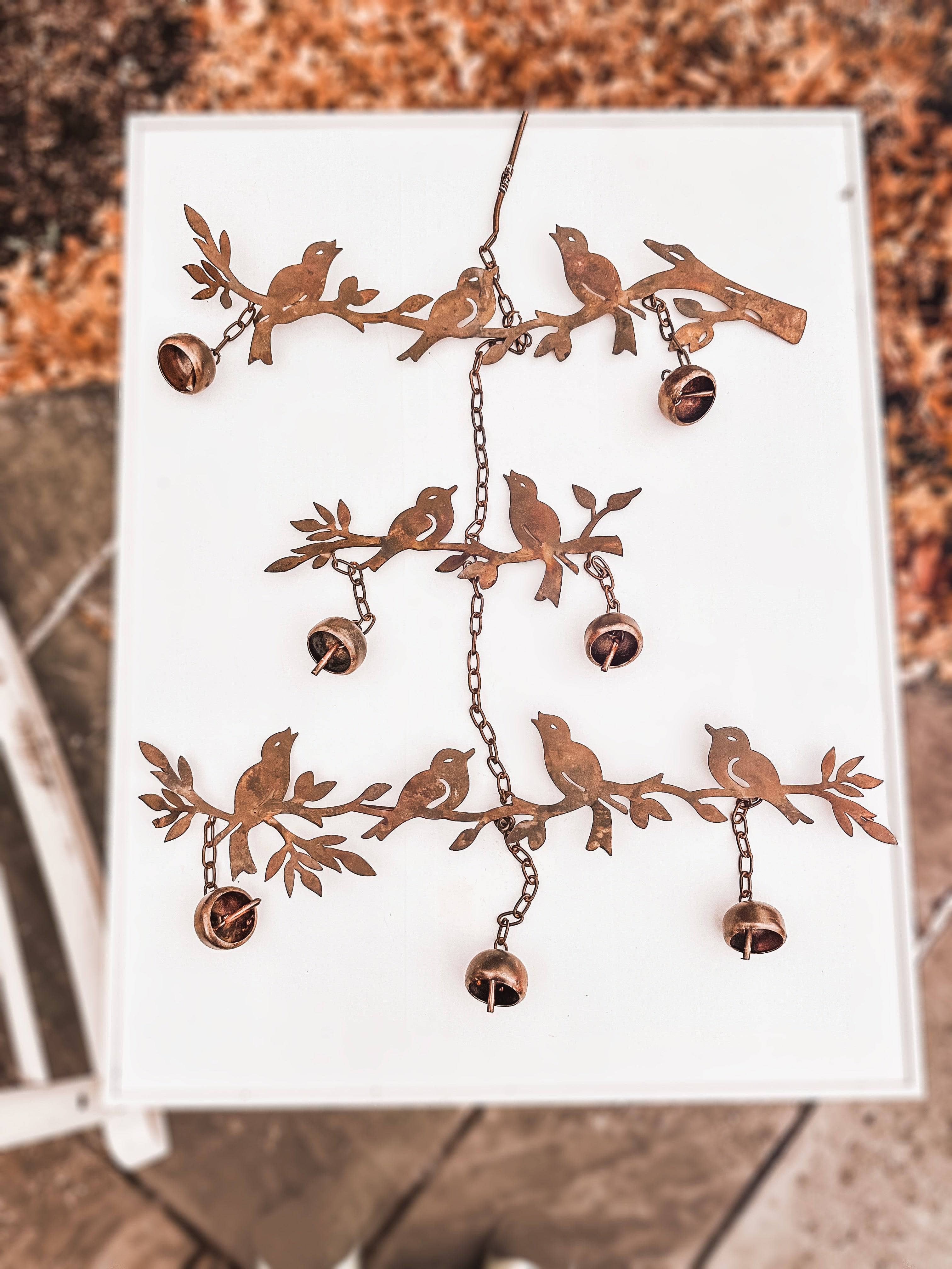 Birds and Branches Wind Chime - Handcrafted Outdoor Garden Decor with Soothing Melodies for Patio, Porch & Backyard Relaxation
