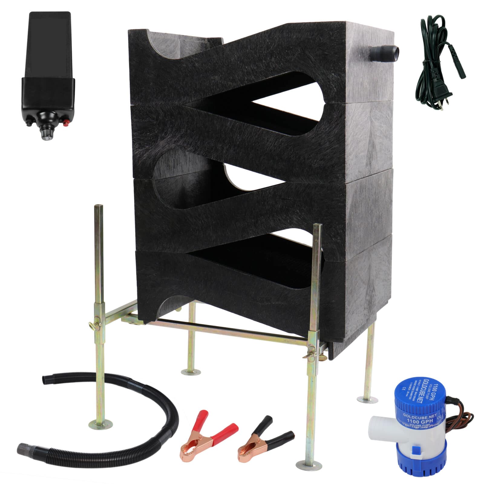 Gold Cube 4 Stack Deluxe Complete Gold Prospecting Kit with 120V Power Supply - Perfect for Gold Mining, Panning & Treasure Hunting Adventures