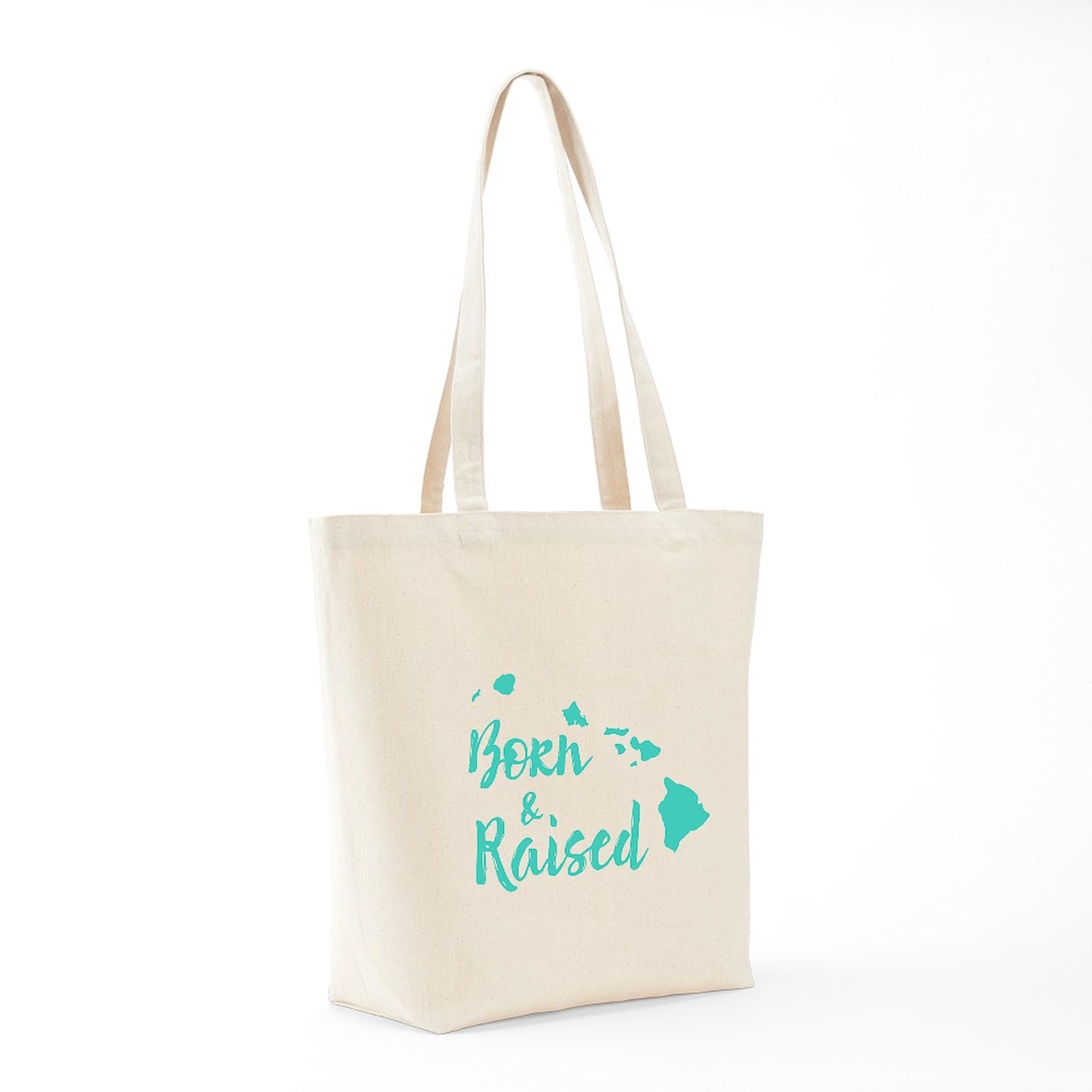 Hawaii Born & Raised Tote Bag - Natural Canvas Reusable Shopping Bag for Beach, Grocery & Travel | Eco-Friendly & Durable
