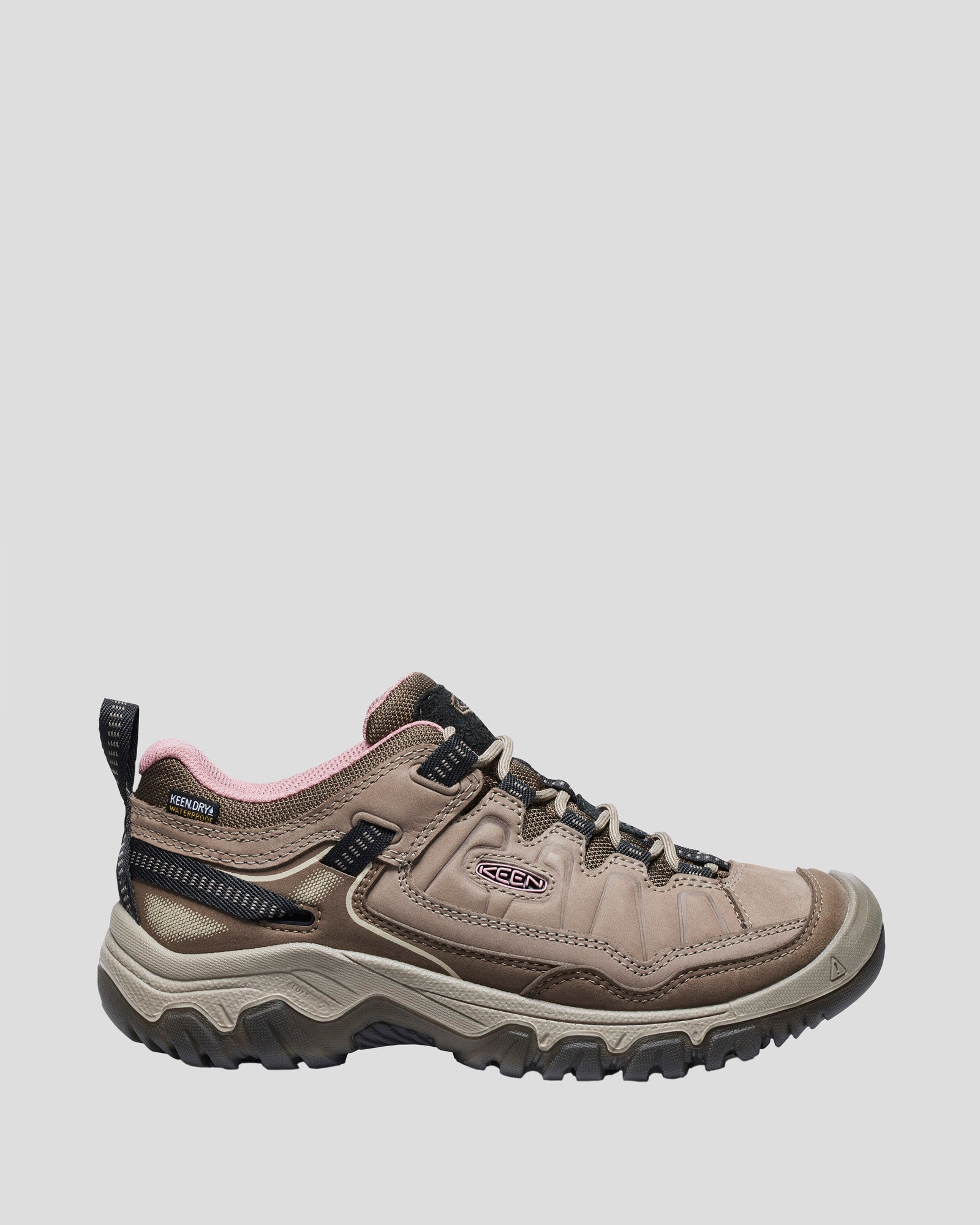 Keen Targhee IV Waterproof Hiking Boots for Women - Brindle/Nostalgia Rose | Lightweight & Durable Outdoor Shoes for Trail Walking, Camping & Mountain Adventures