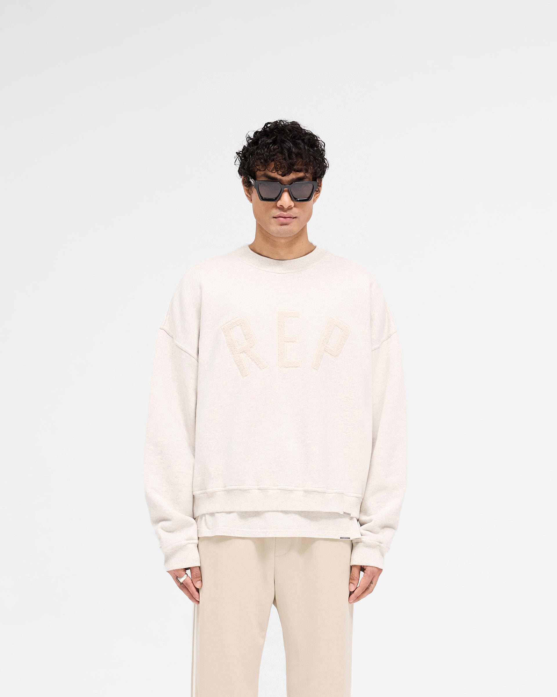 Women's Cream Marl Applique Sweater - Cozy Knit Pullover for Fall & Winter | Perfect for Casual Outfits, Office Wear & Holiday Gatherings